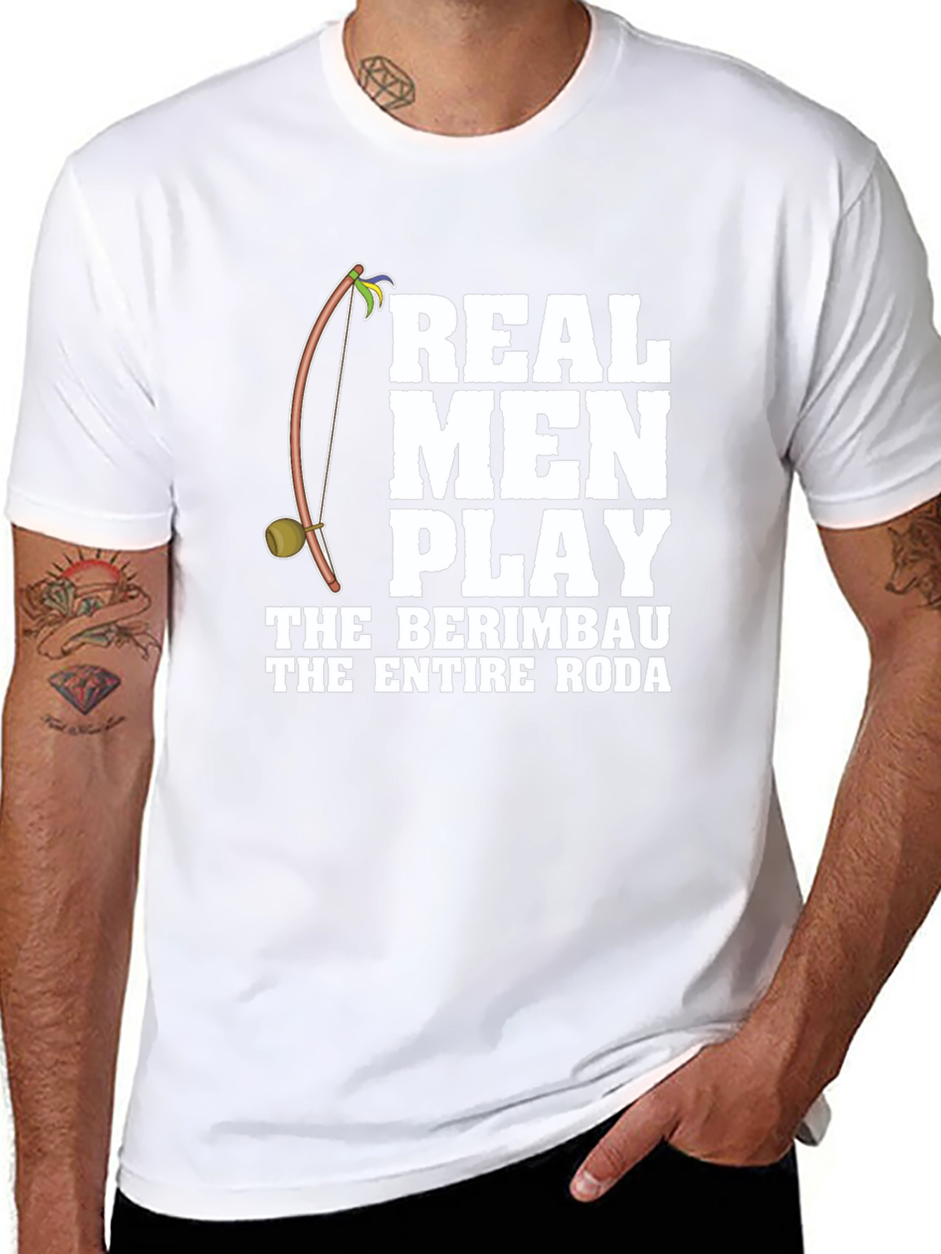 Real Men Play Berimbau T-Shirt - Capoeira Apparel