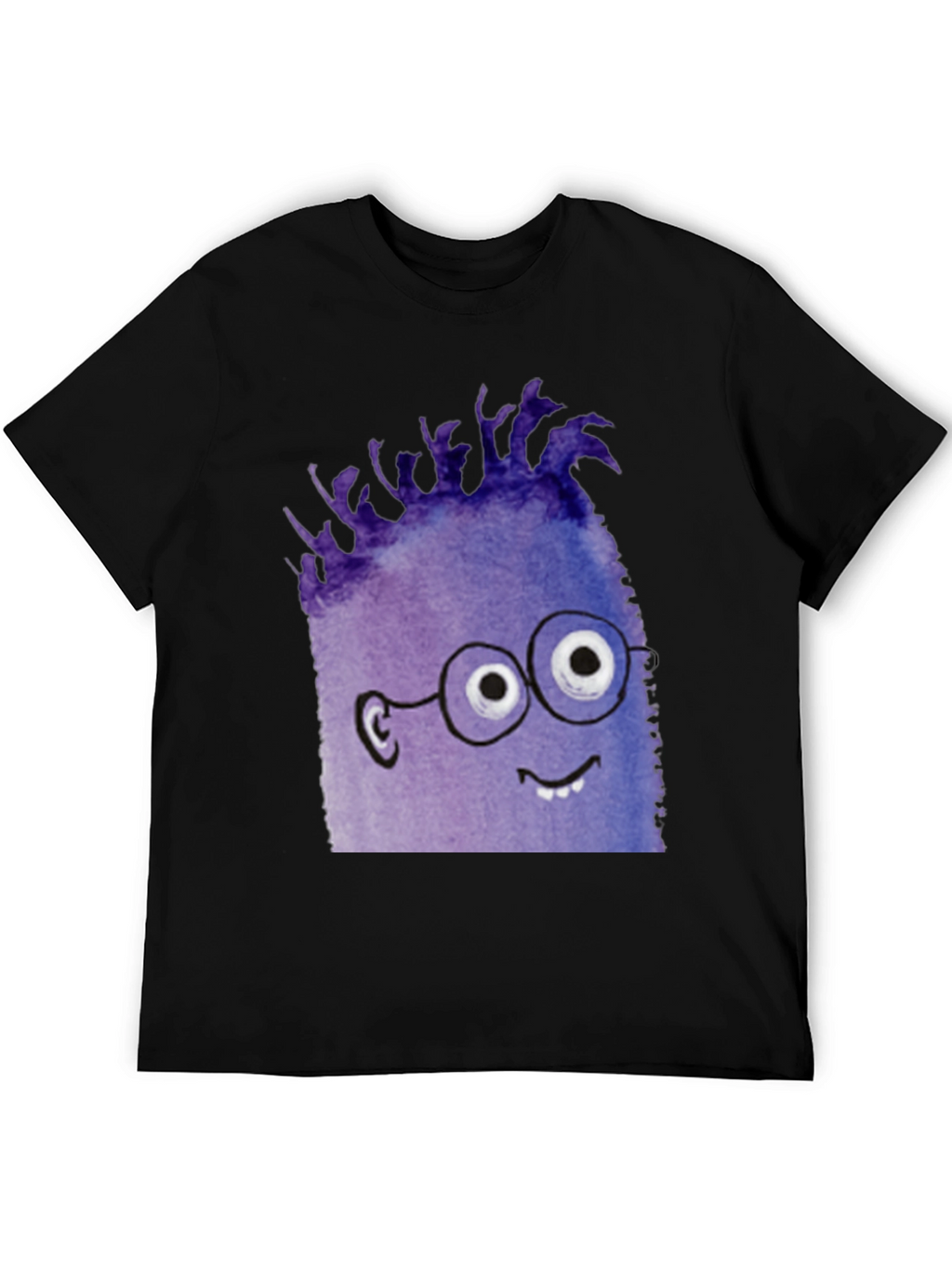 Monster Graphic Tee - Black Cotton Blend T-Shirt