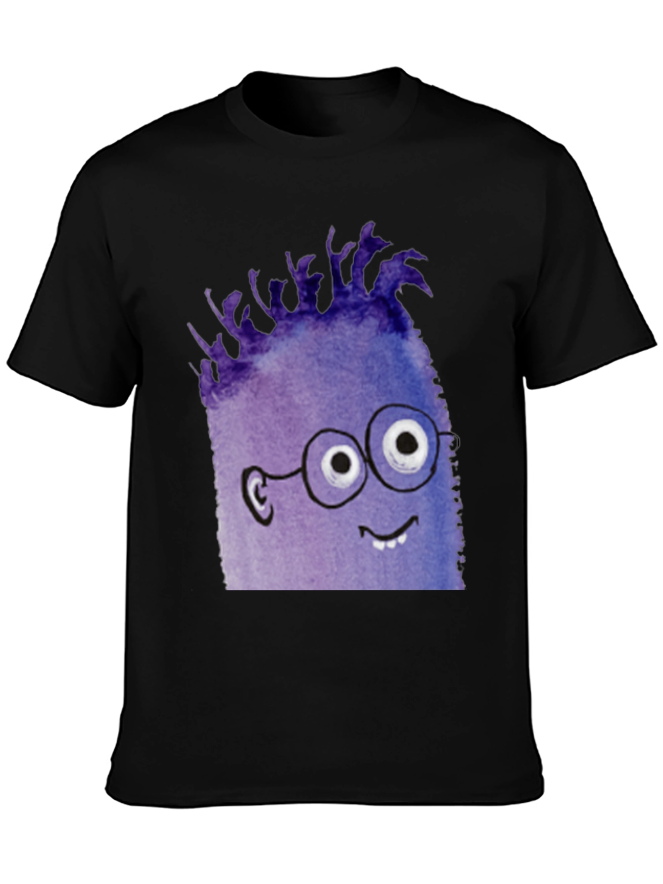 Monster Graphic Tee - Black Cotton Blend T-Shirt