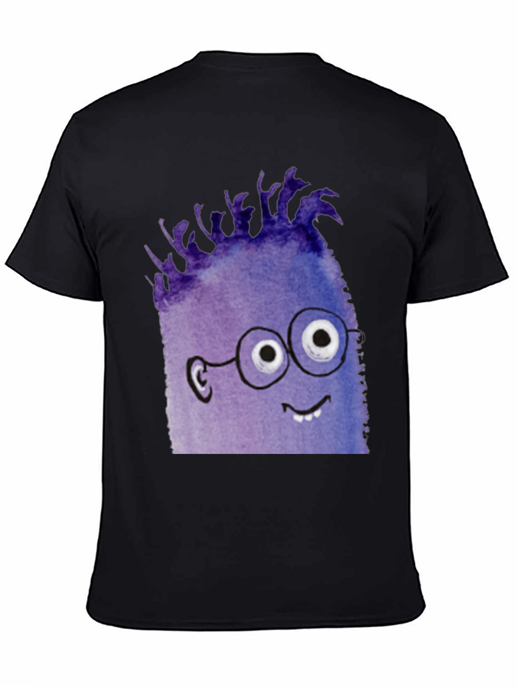 Monster Graphic Tee - Black Cotton Blend T-Shirt