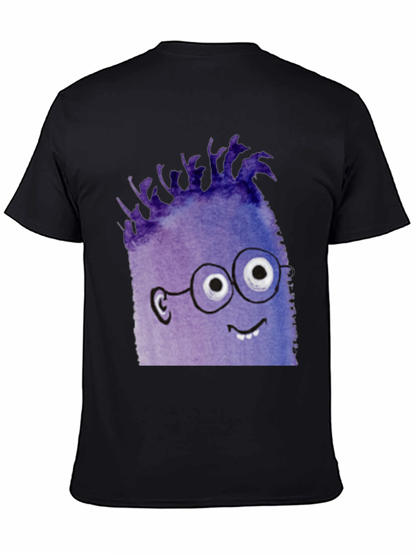 Monster Graphic Tee - Black Cotton Blend T-Shirt