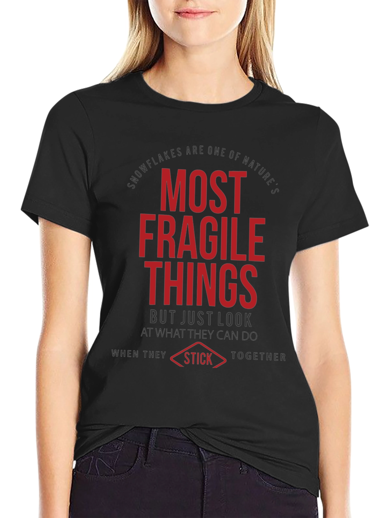 Fragile Things T-Shirt - Black Crew Neck