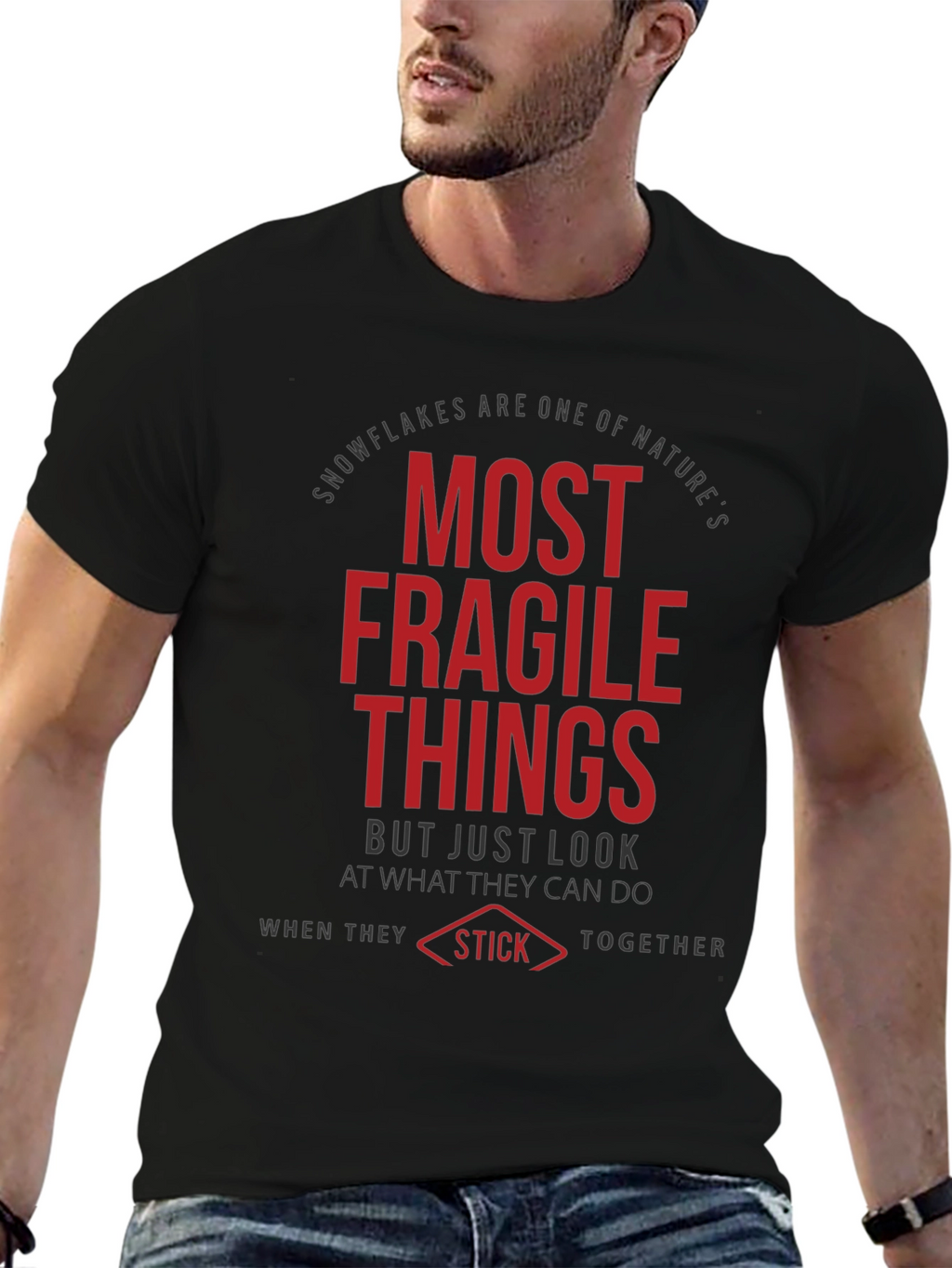 Fragile Things T-Shirt - Black Crew Neck