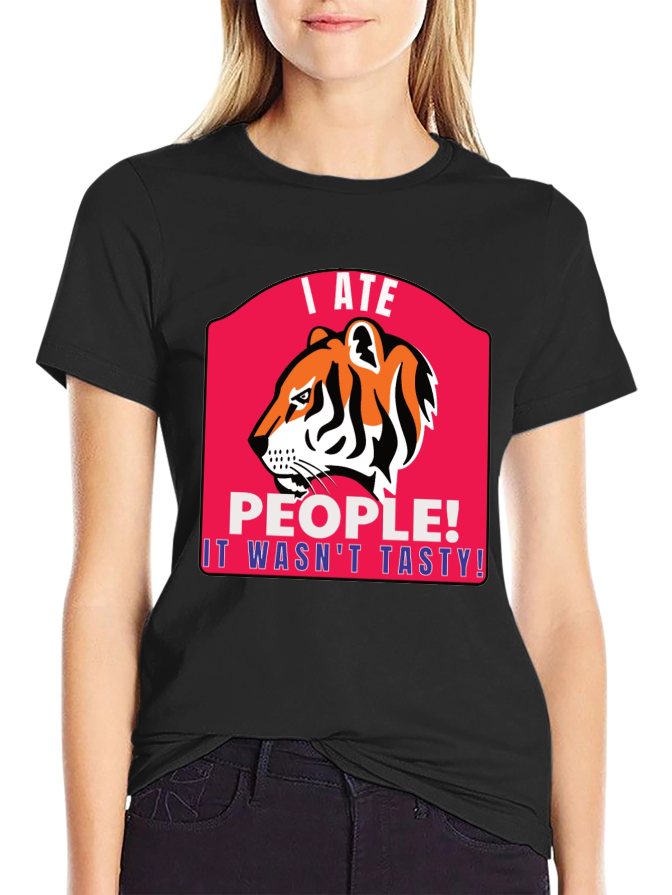 I Ate People Tiger Graphic T-Shirt - Funny Novelty Tee