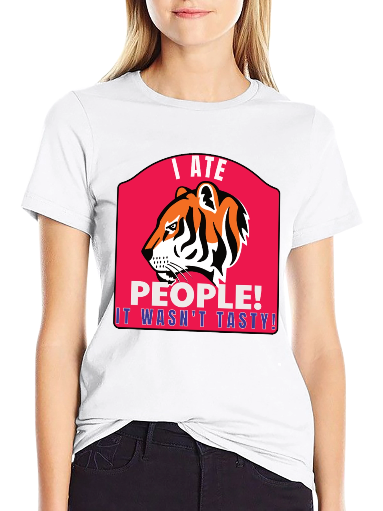 I Ate People Tiger Graphic T-Shirt - Funny Novelty Tee