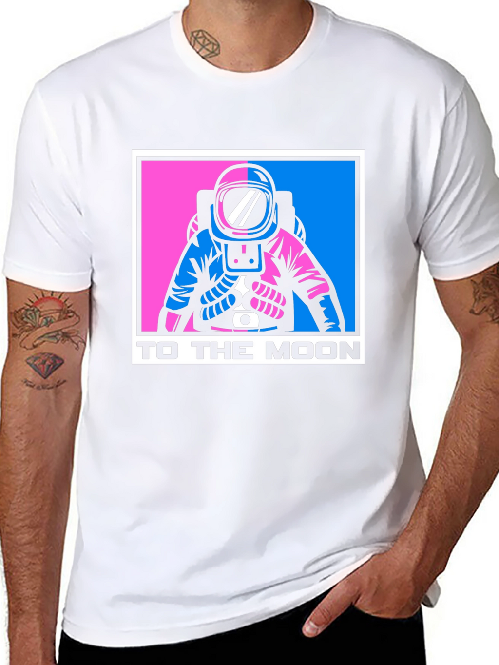 To The Moon Astronaut Graphic Tee - Black