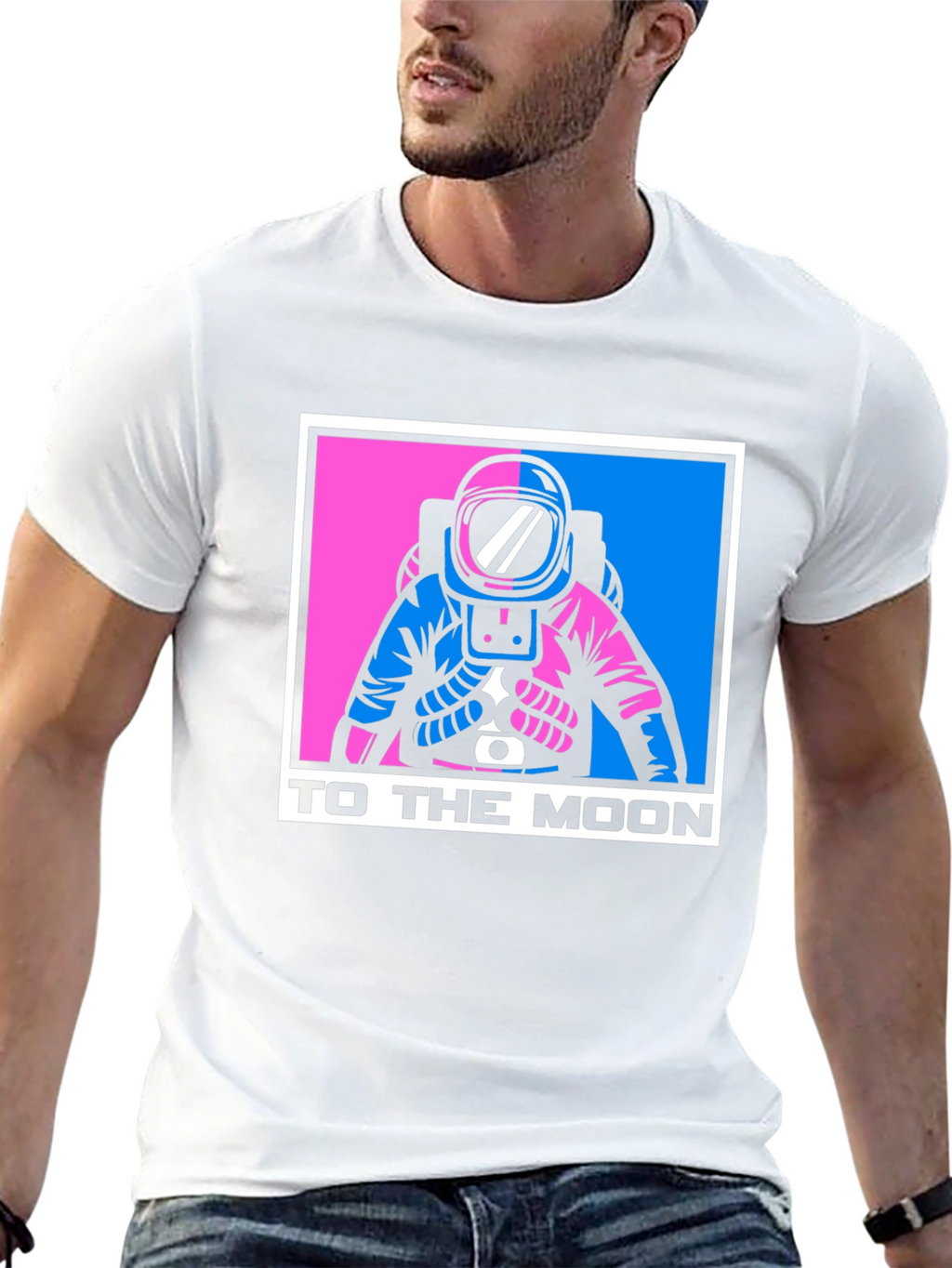 To The Moon Astronaut Graphic Tee - Black