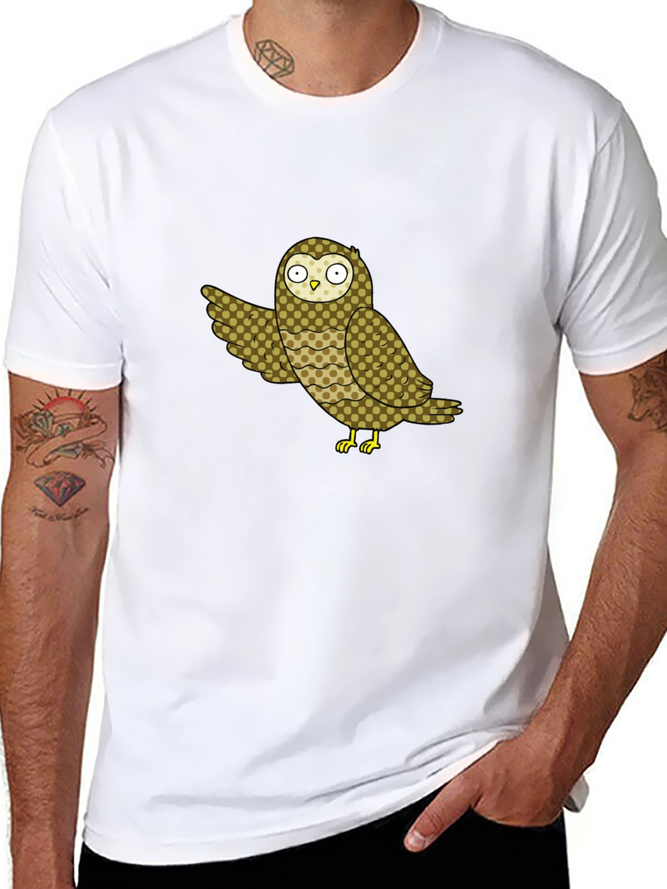 Owl Graphic Print T-Shirt - Unique Design