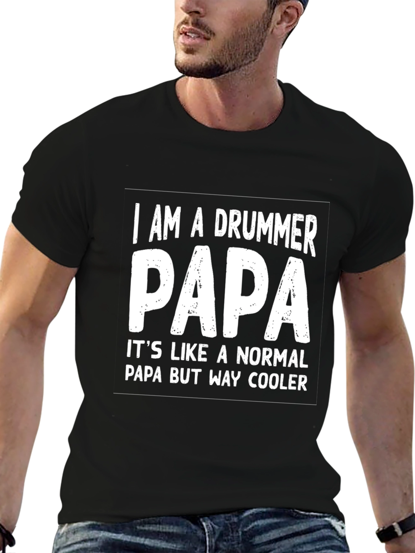 Drummer Papa T-Shirt - Cool Dad Gift