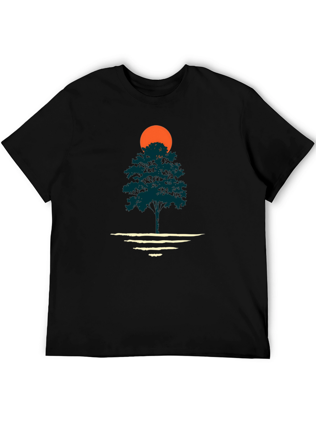 Nature Sunset Graphic Tee - Black