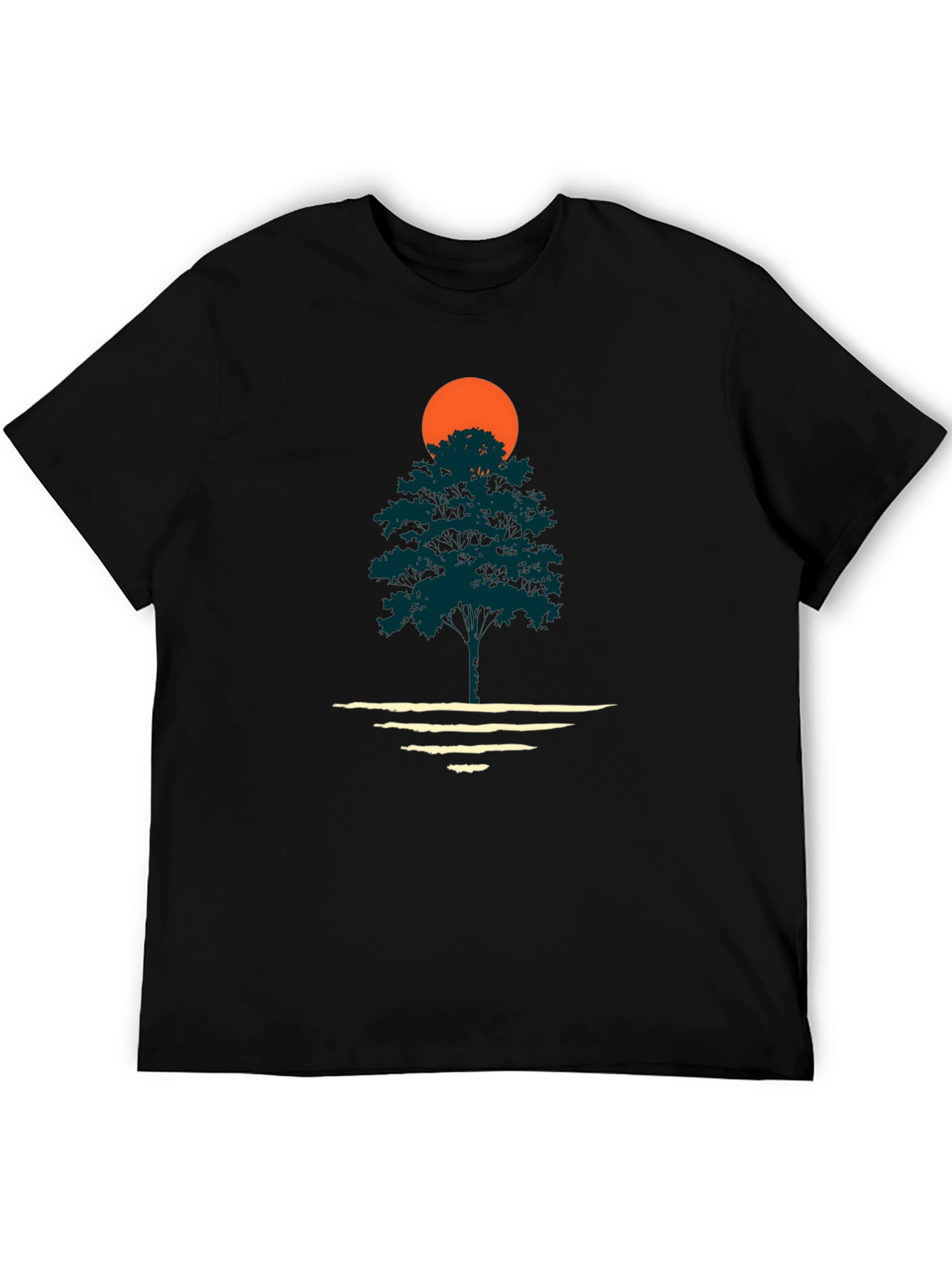 Nature Sunset Graphic Tee - Black