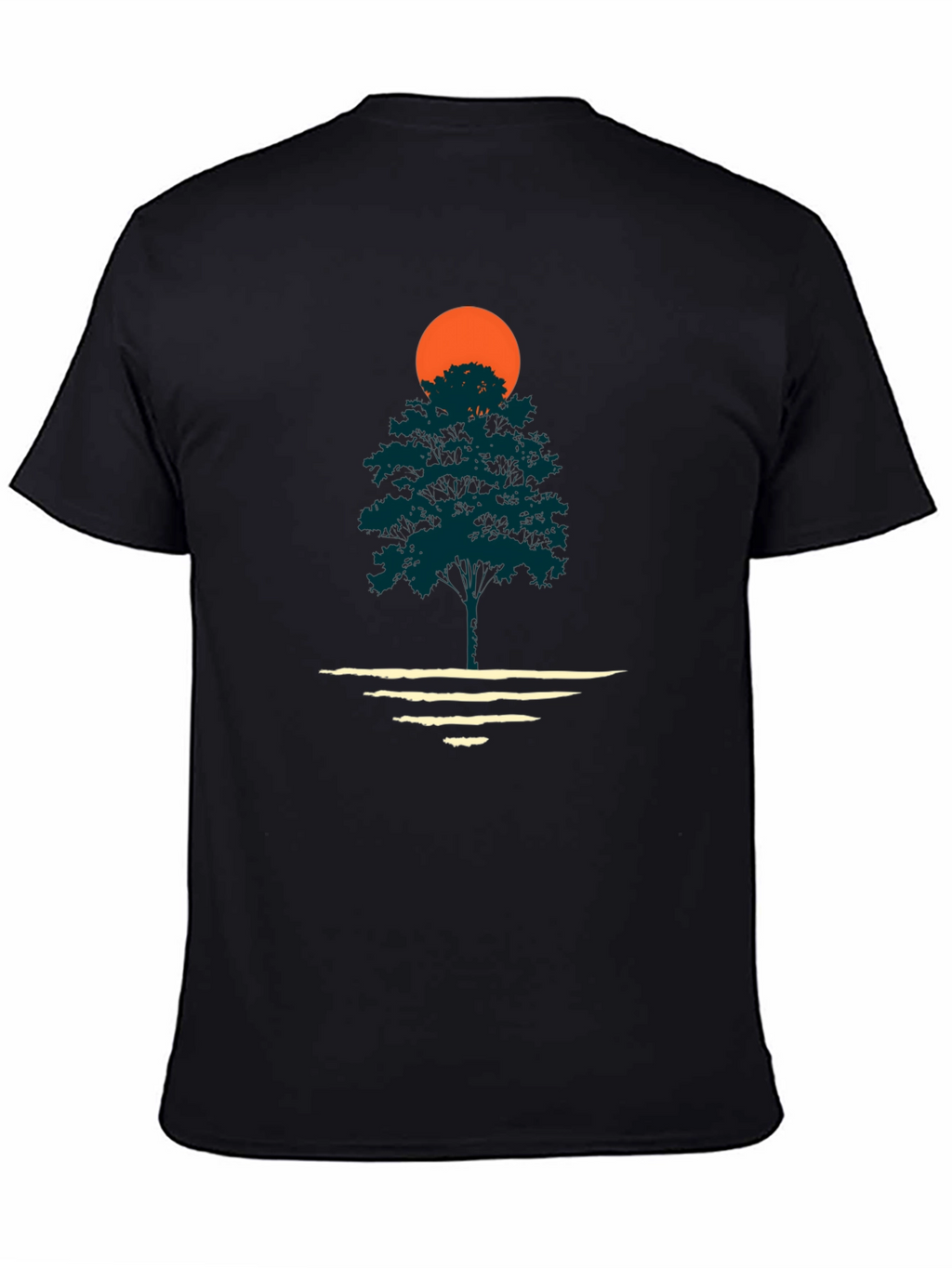 Nature Sunset Graphic Tee - Black