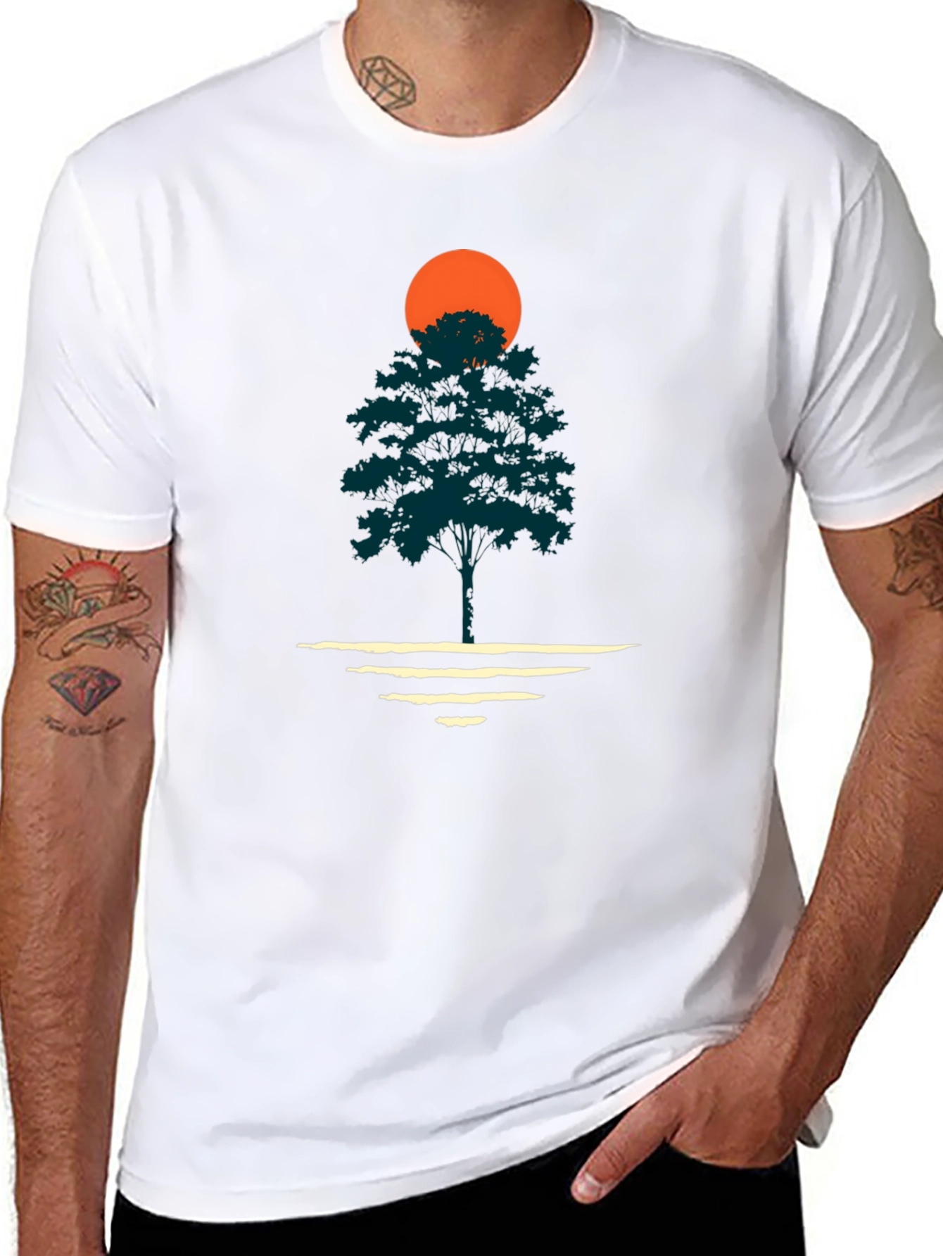 Nature Sunset Graphic Tee - Black