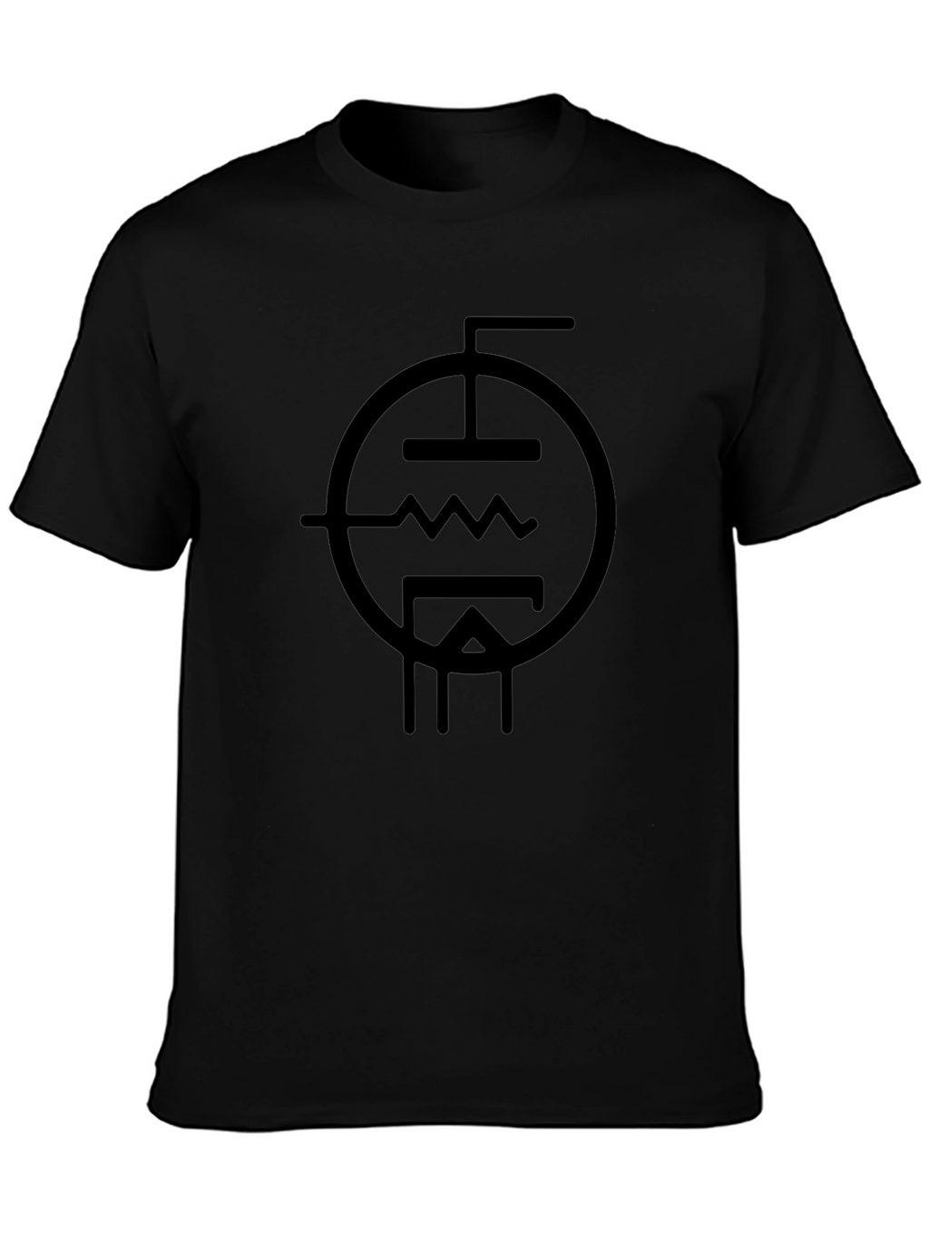 Black T-Shirt with Tube Schematic Graphic