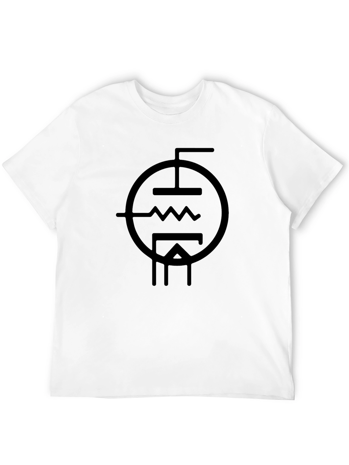 Black T-Shirt with Tube Schematic Graphic