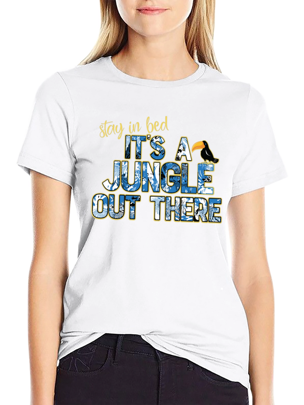 Jungle Out There T-Shirt Funny Stay in Bed Tee