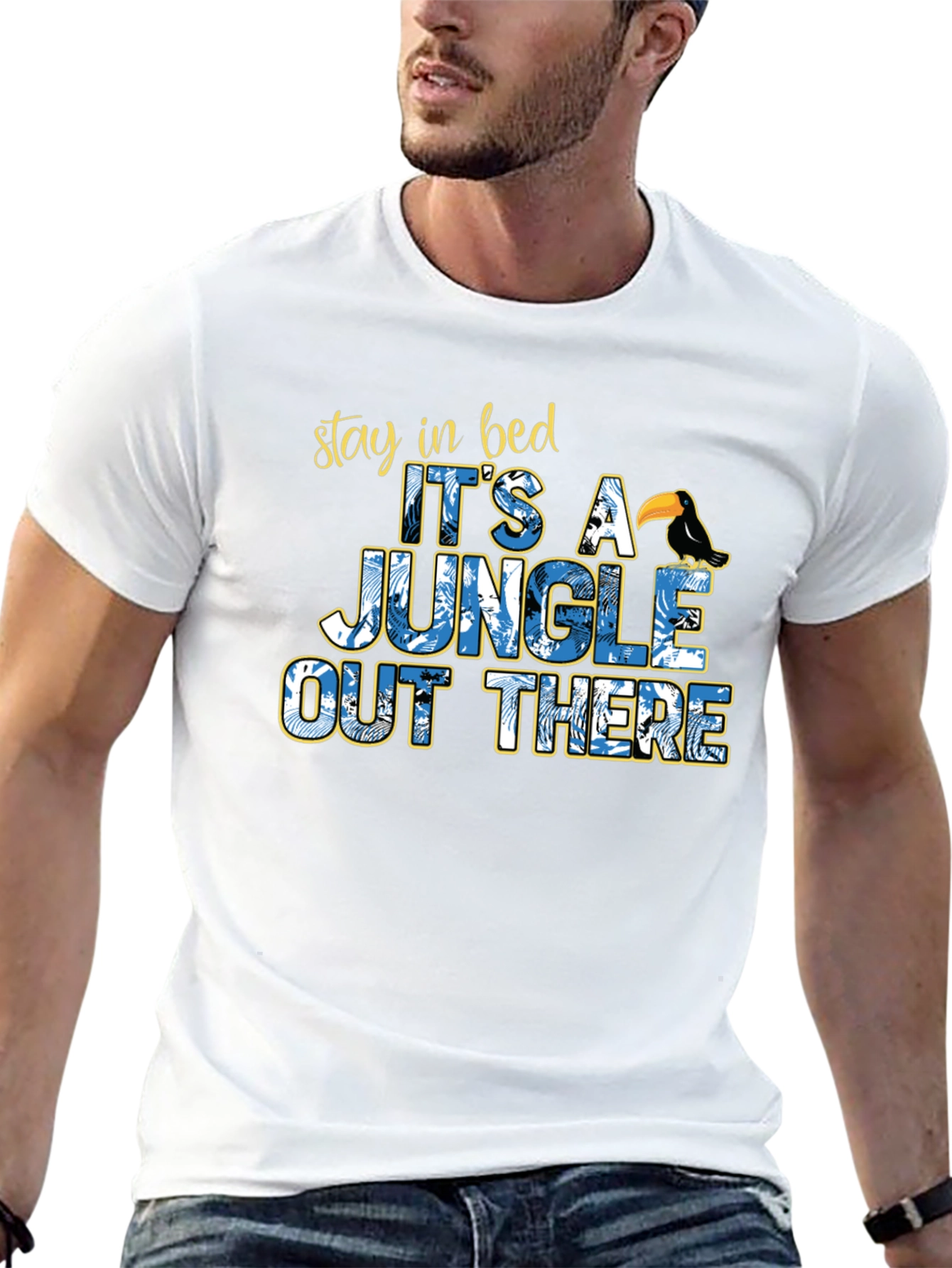 Jungle Out There T-Shirt Funny Stay in Bed Tee