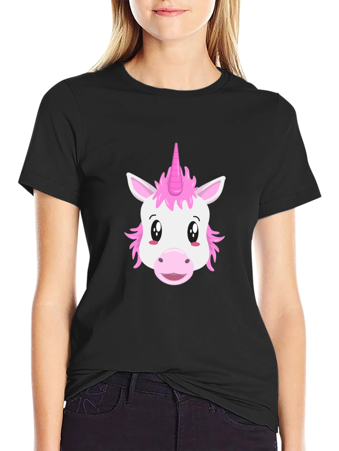Unicorn Graphic Tee - Black Casual T-Shirt