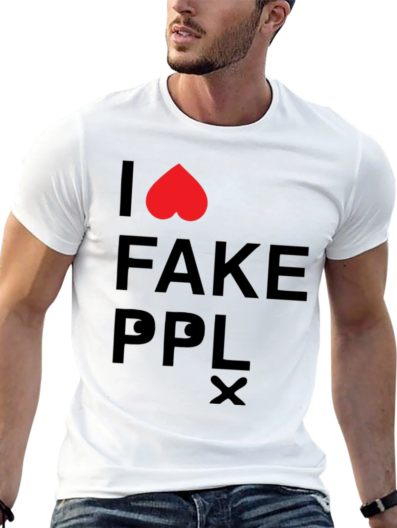I Love Fake People T-Shirt - Black Graphic Tee