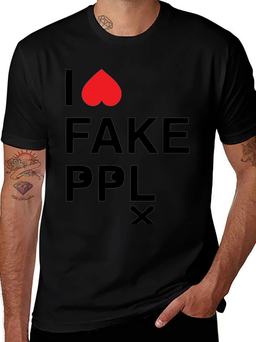 I Love Fake People T-Shirt - Black Graphic Tee