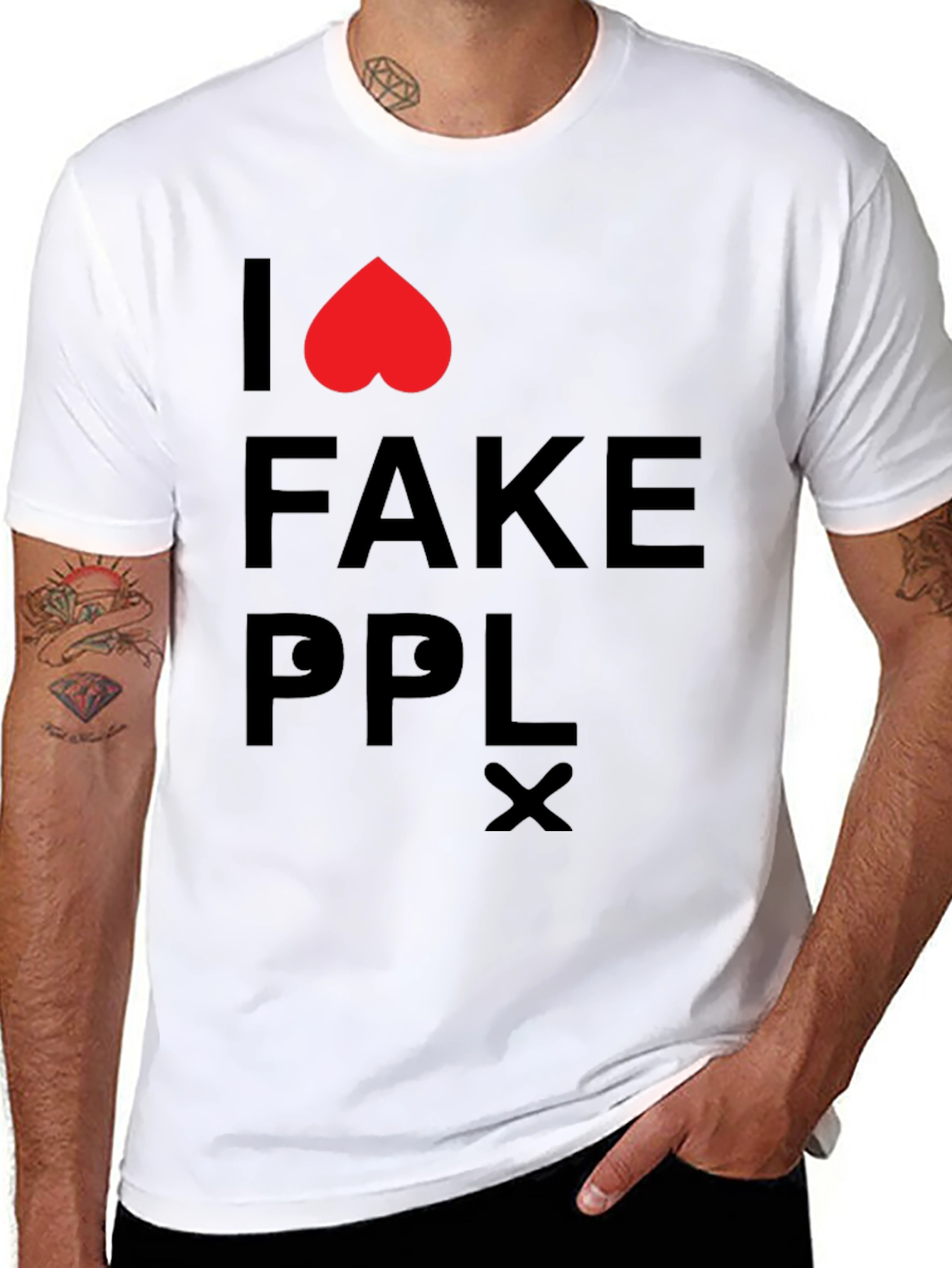I Love Fake People T-Shirt - Black Graphic Tee