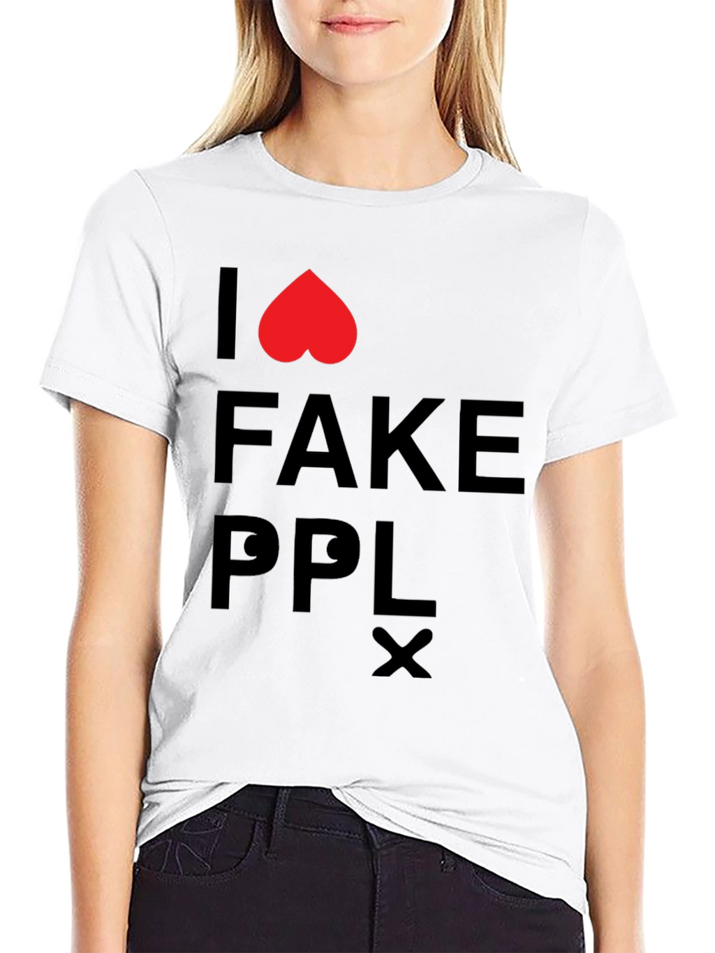 I Love Fake People T-Shirt - Black Graphic Tee