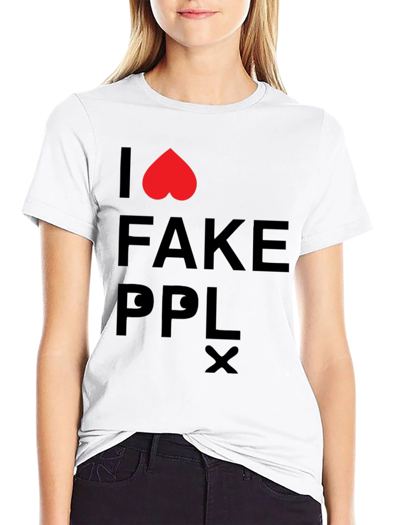 I Love Fake People T-Shirt - Black Graphic Tee
