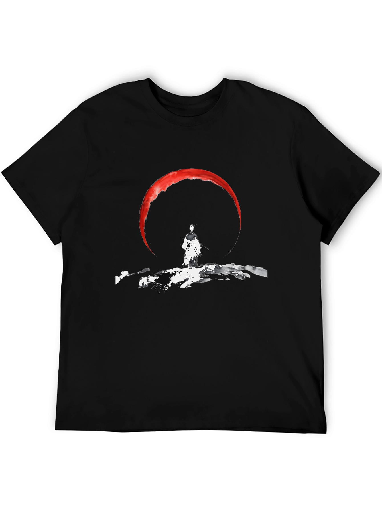 Samurai Moon Mens Graphic T-Shirt