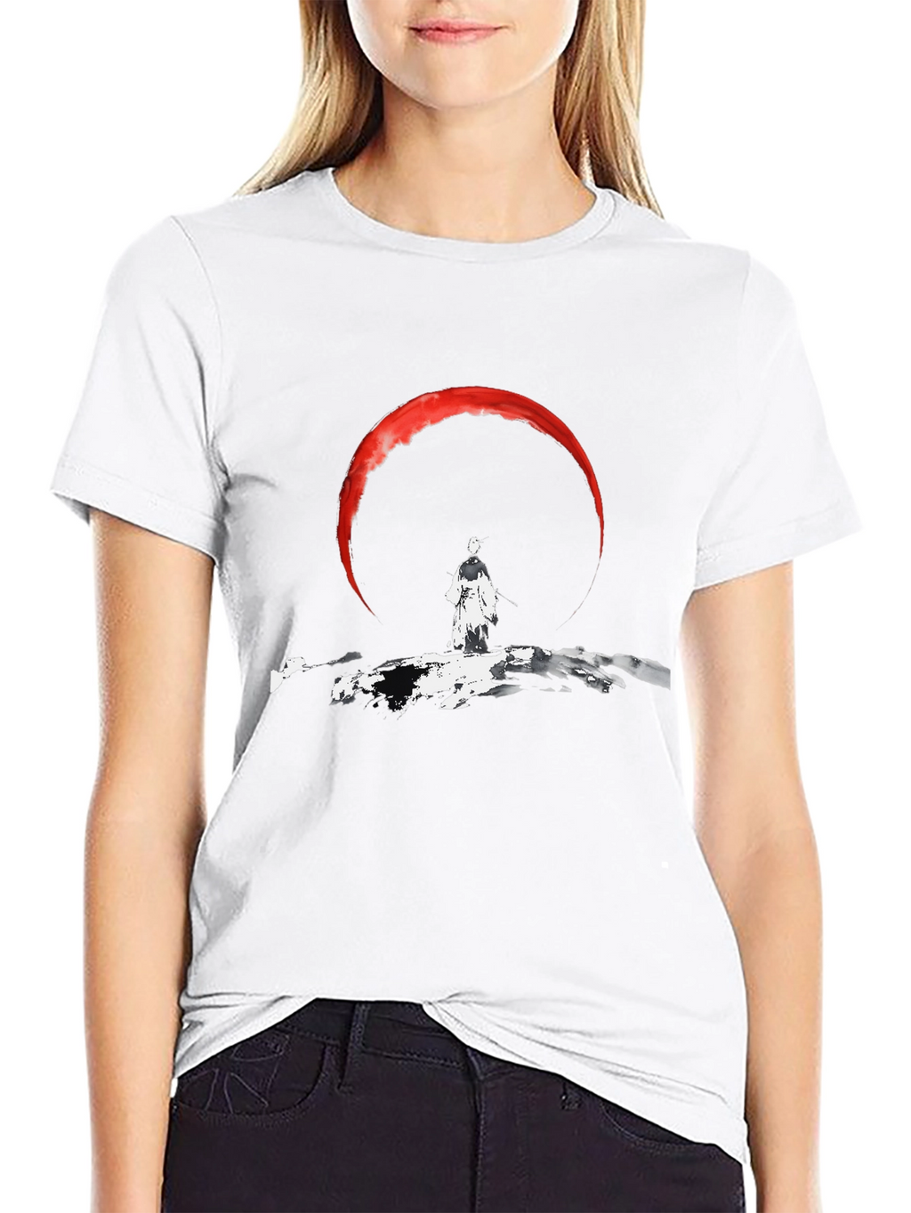 Samurai Moon Mens Graphic T-Shirt