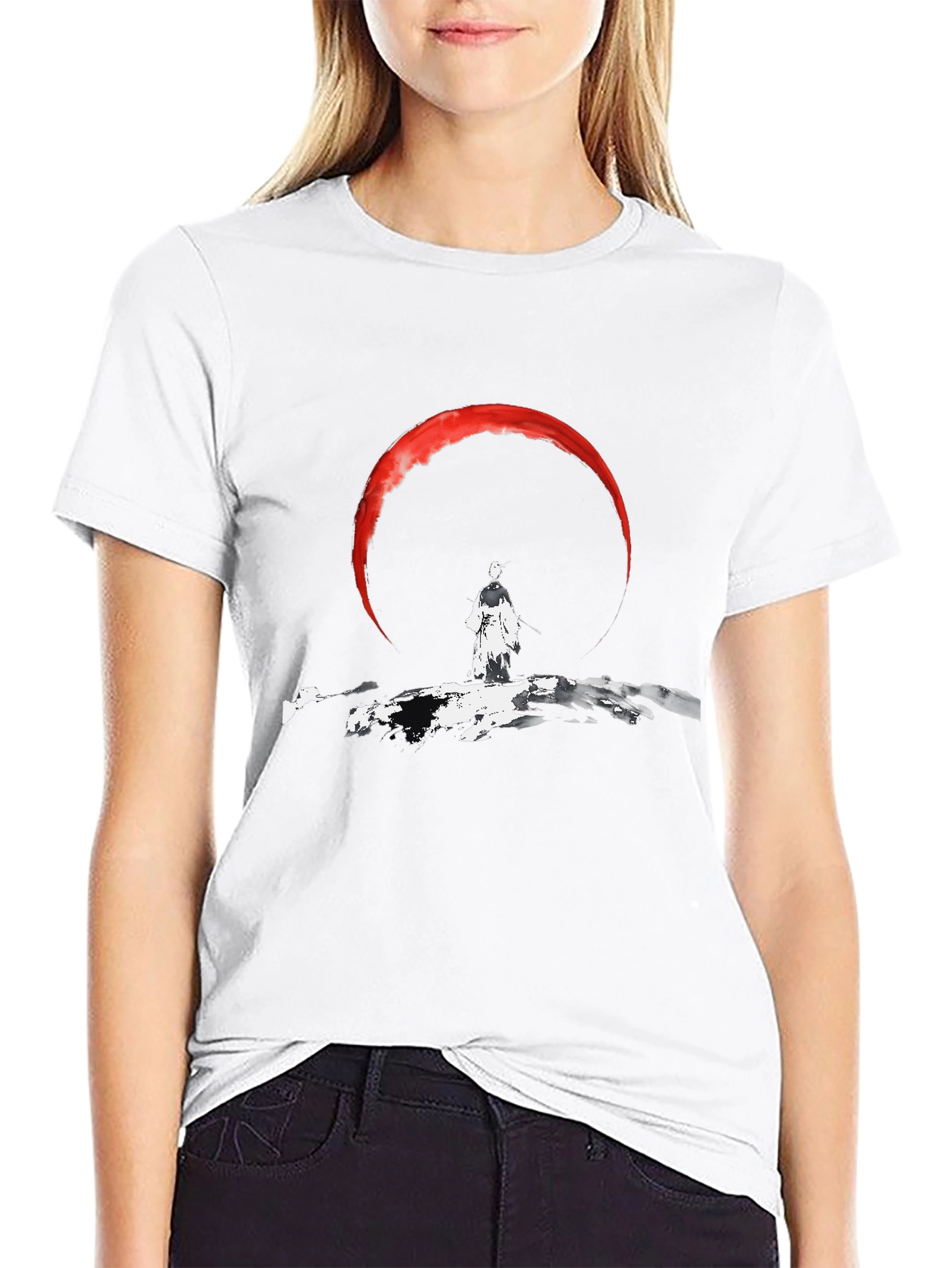 Samurai Moon Mens Graphic T-Shirt