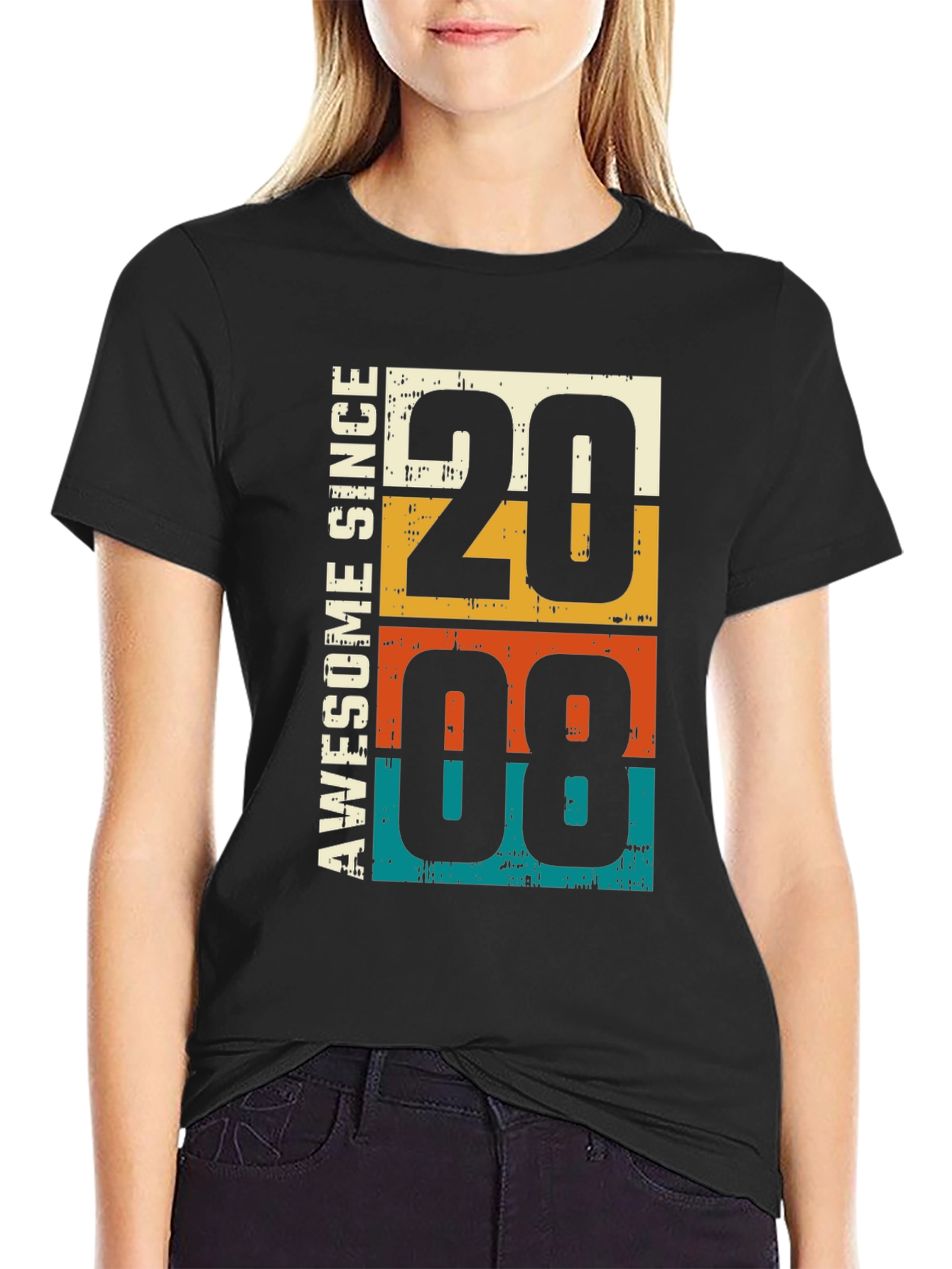 Awesome Since 2008 T-Shirt - Retro Birthday Tee