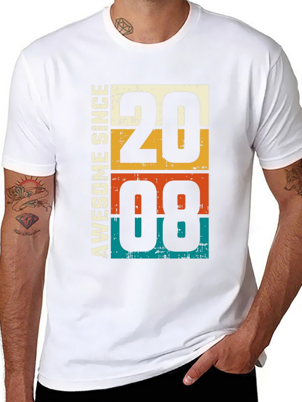 Awesome Since 2008 T-Shirt - Retro Birthday Tee