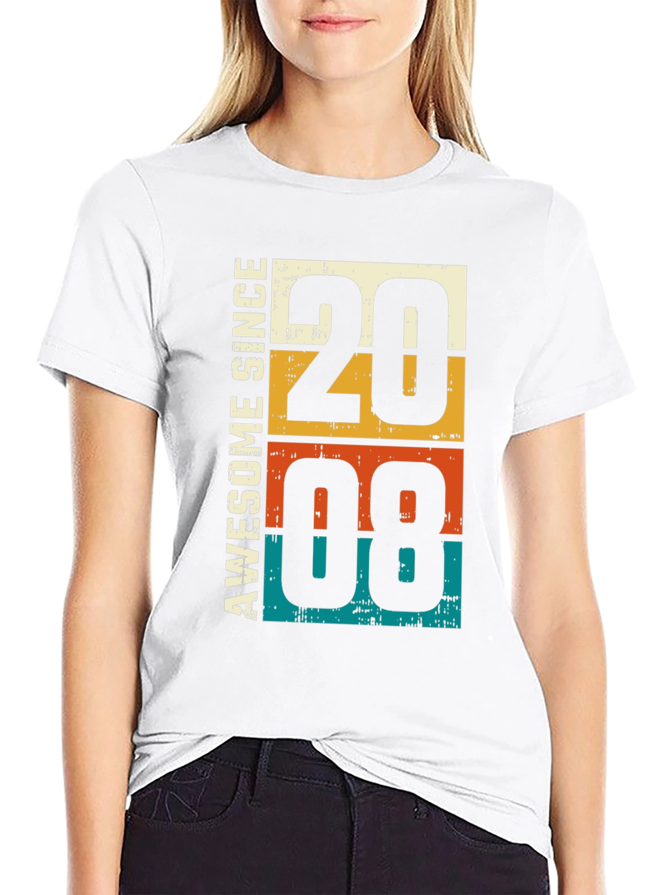 Awesome Since 2008 T-Shirt - Retro Birthday Tee