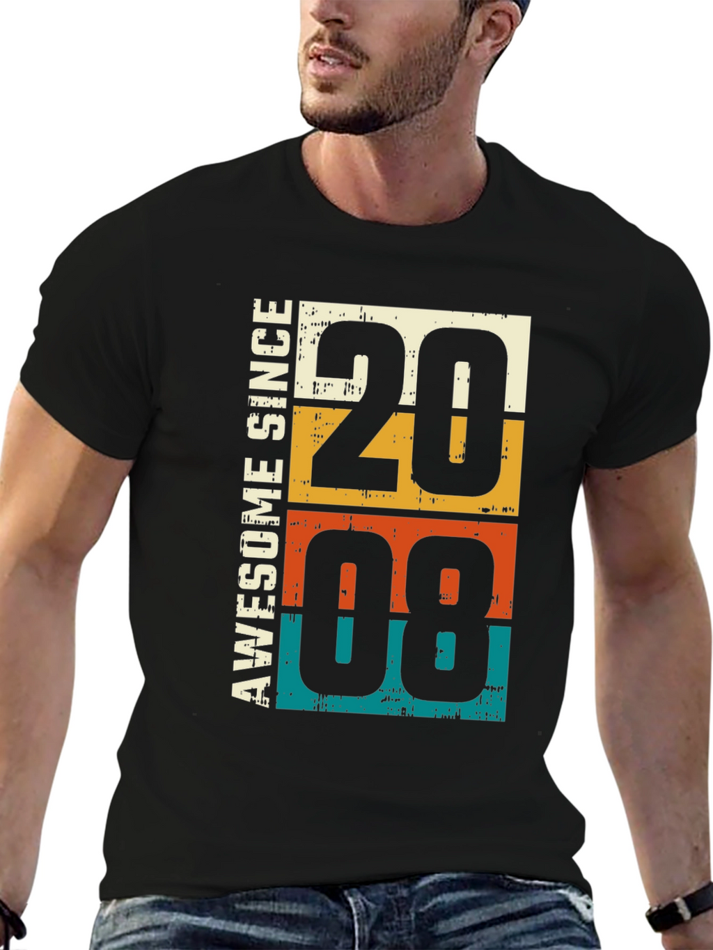Awesome Since 2008 T-Shirt - Retro Birthday Tee