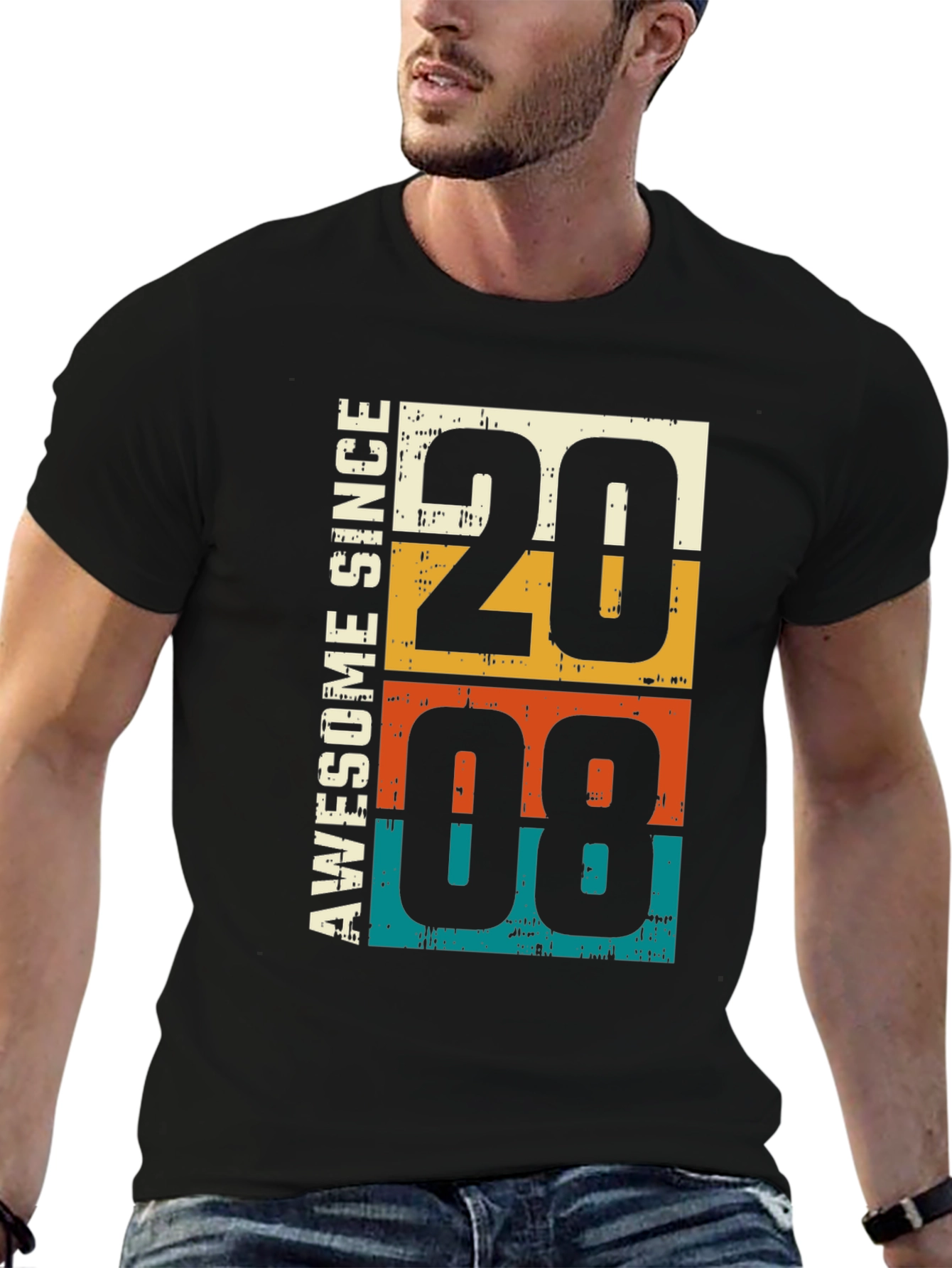 Awesome Since 2008 T-Shirt - Retro Birthday Tee