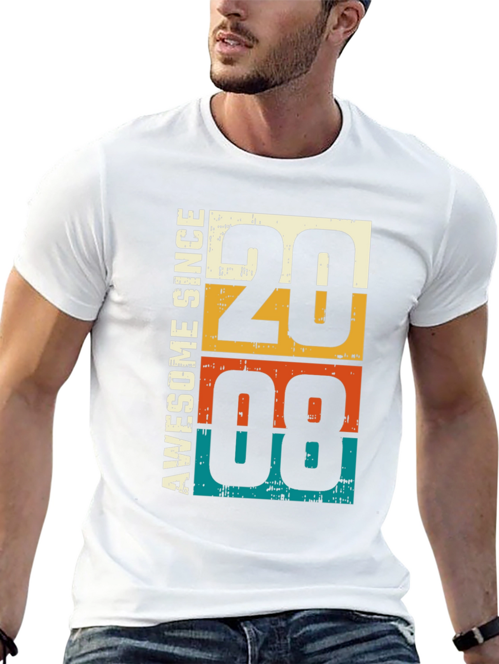 Awesome Since 2008 T-Shirt - Retro Birthday Tee