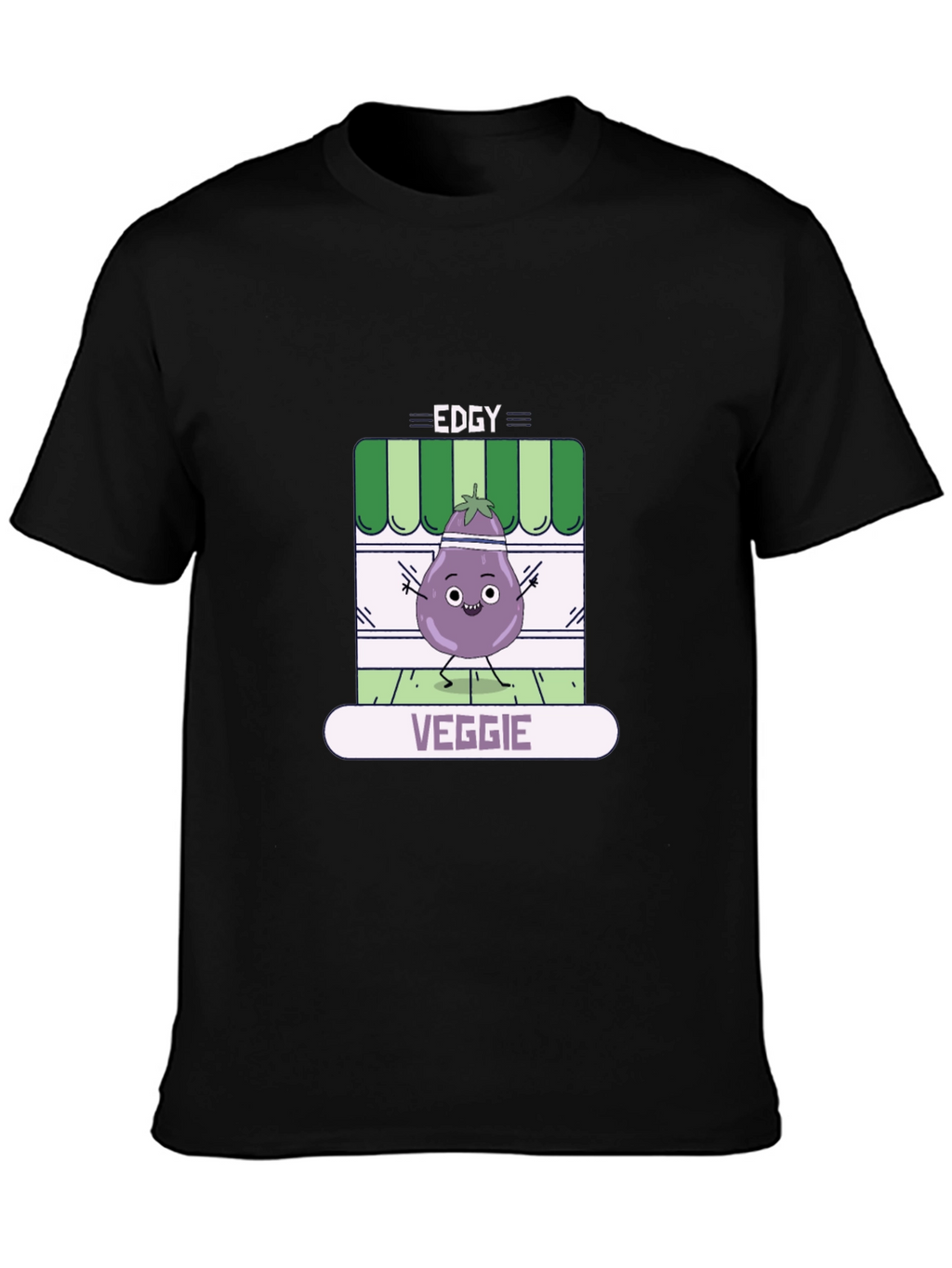 Edgy Veggie T-Shirt - Funny Eggplant Design