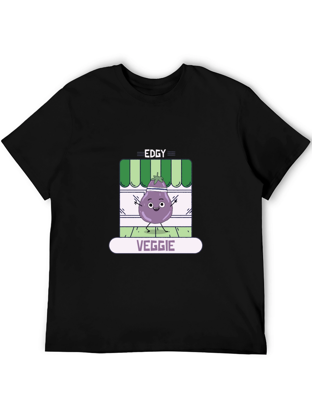 Edgy Veggie T-Shirt - Funny Eggplant Design