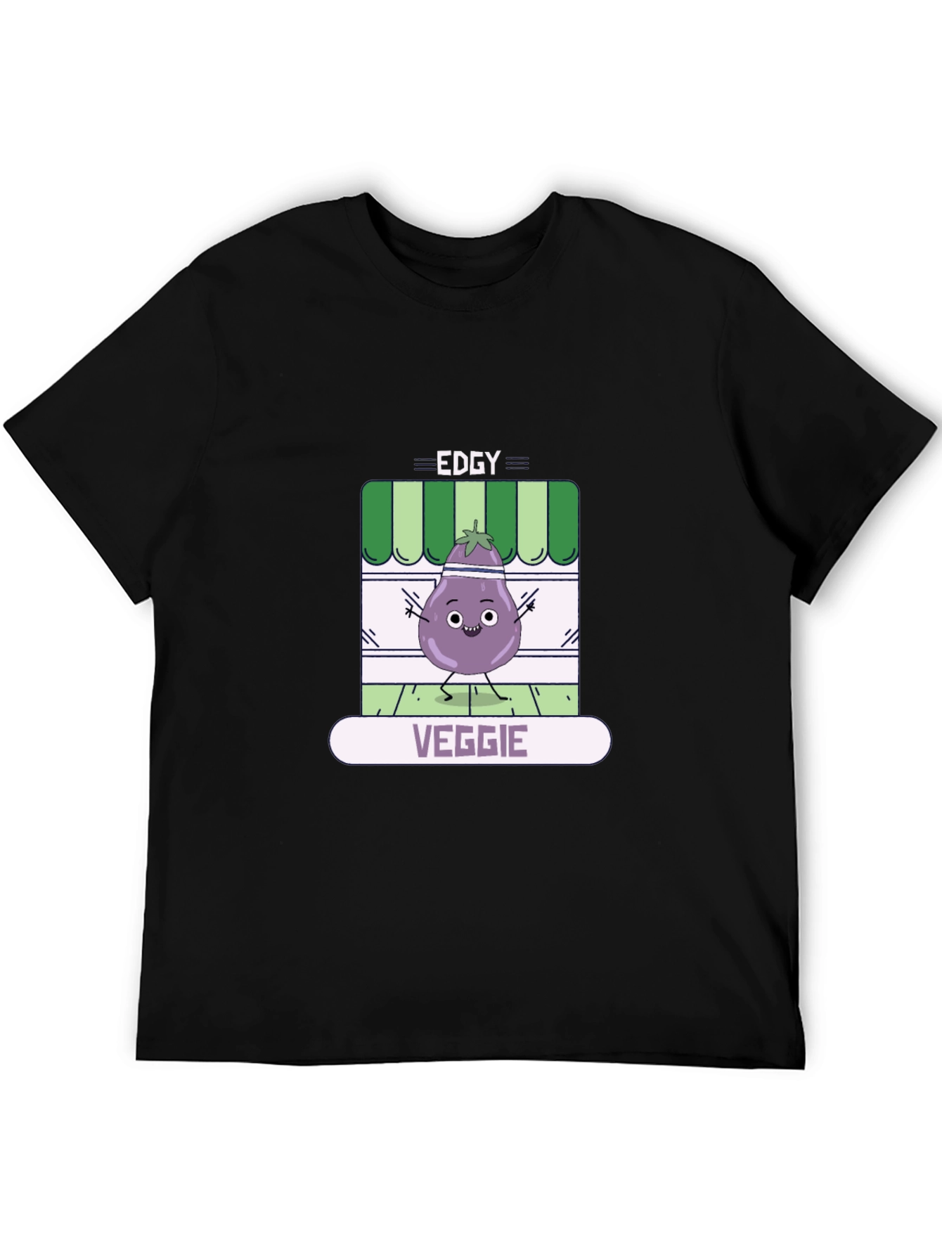 Edgy Veggie T-Shirt - Funny Eggplant Design