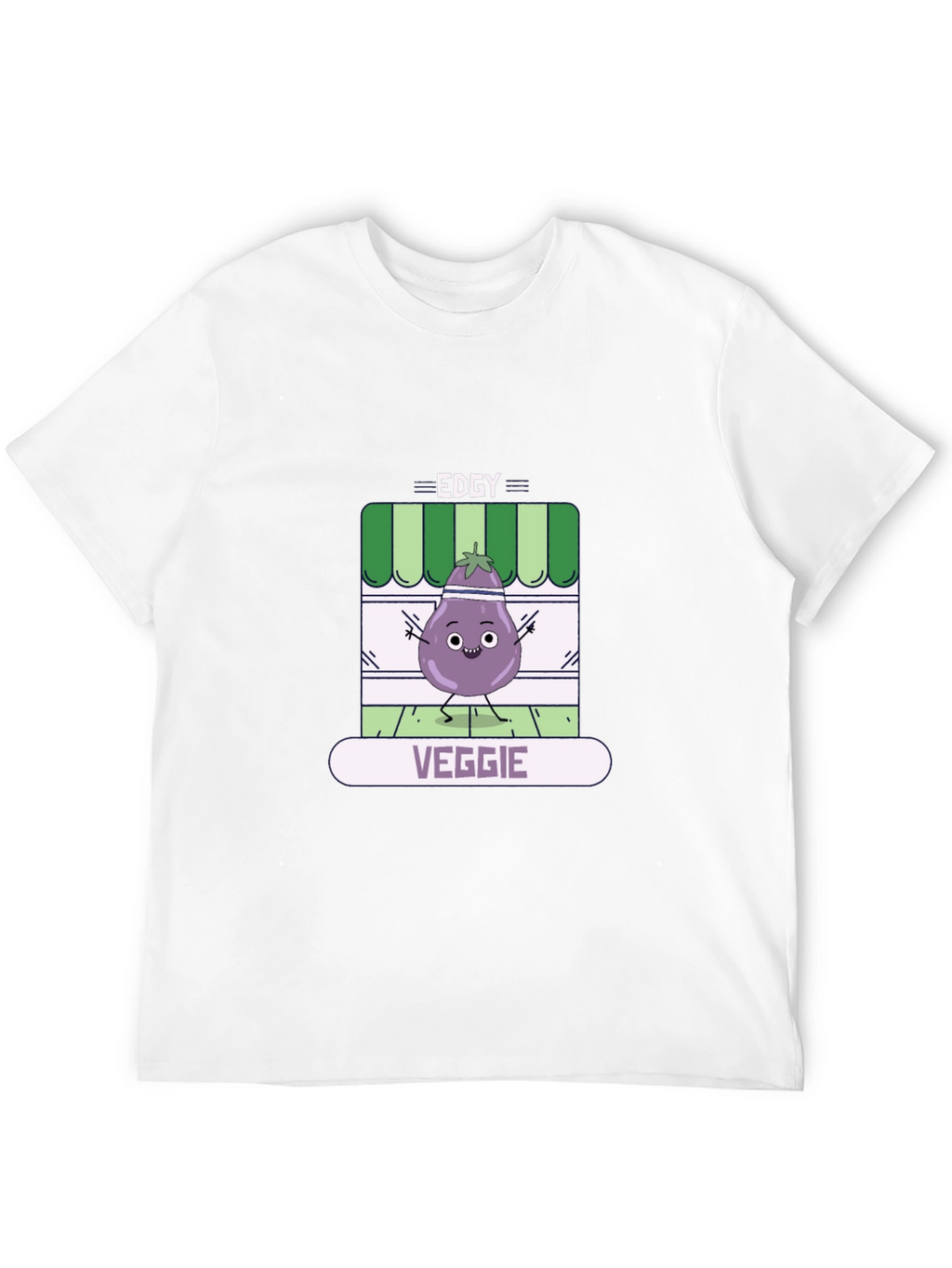 Edgy Veggie T-Shirt - Funny Eggplant Design