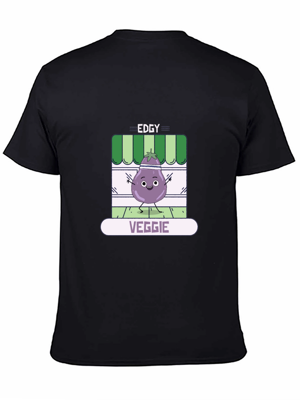 Edgy Veggie T-Shirt - Funny Eggplant Design