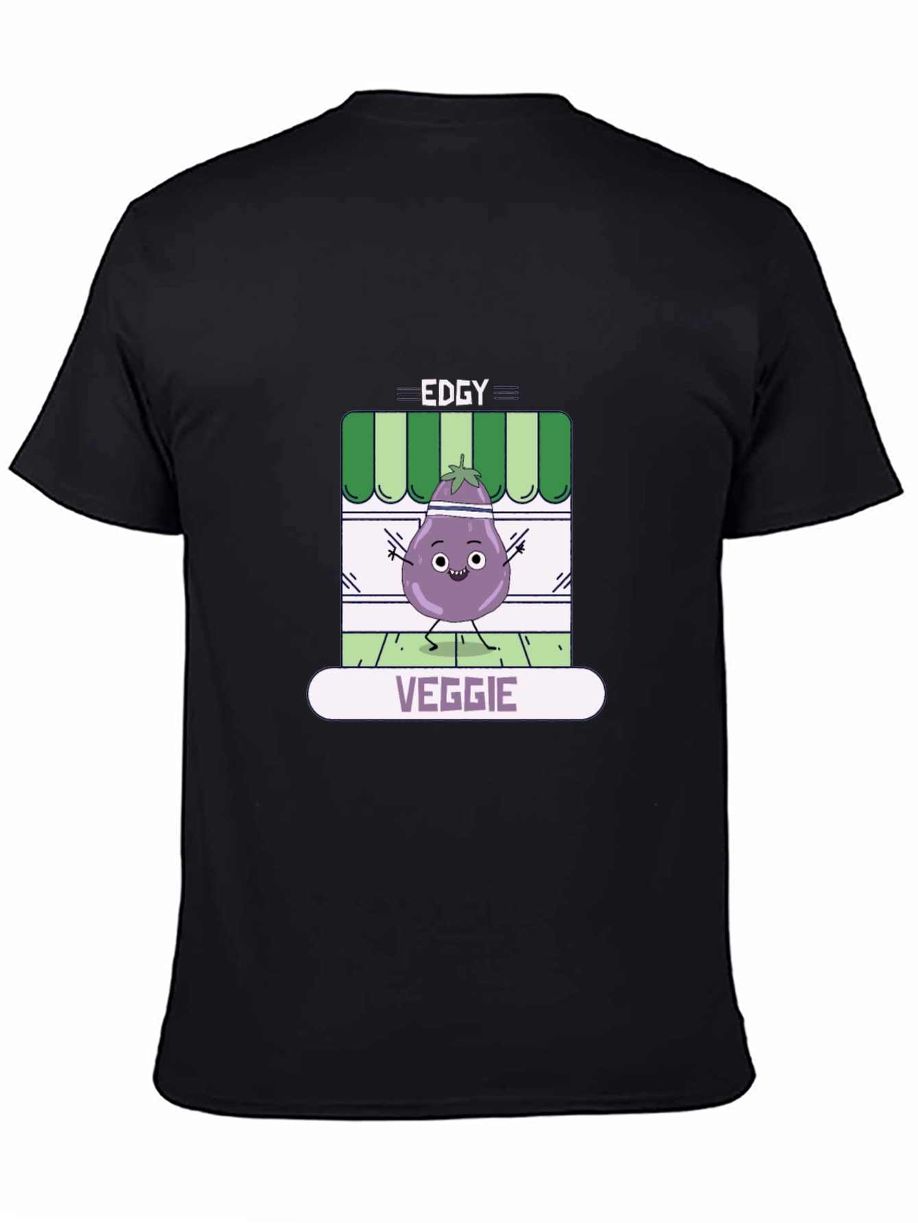 Edgy Veggie T-Shirt - Funny Eggplant Design