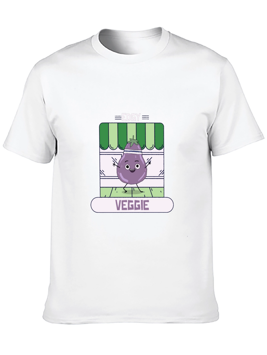 Edgy Veggie T-Shirt - Funny Eggplant Design