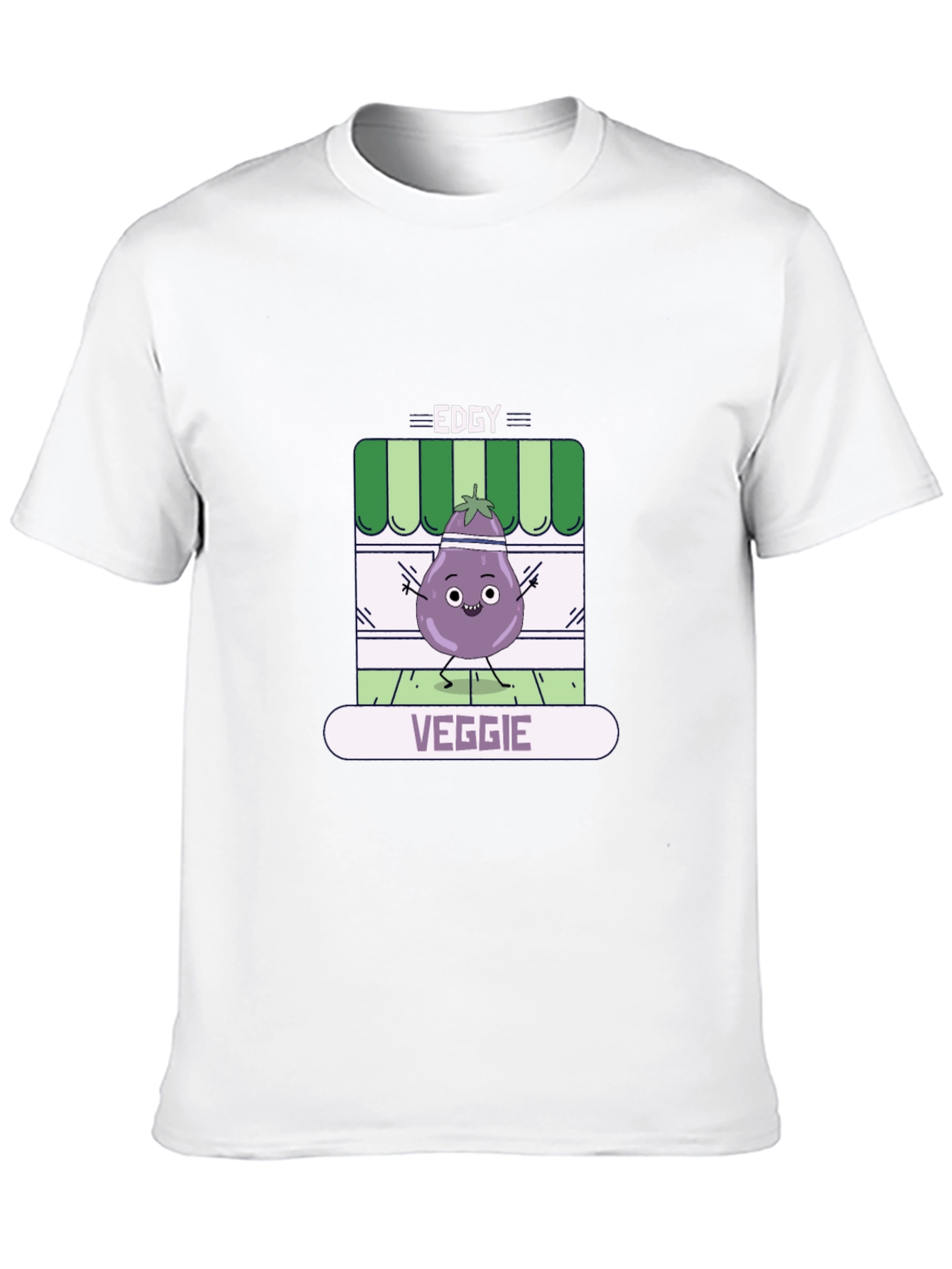 Edgy Veggie T-Shirt - Funny Eggplant Design