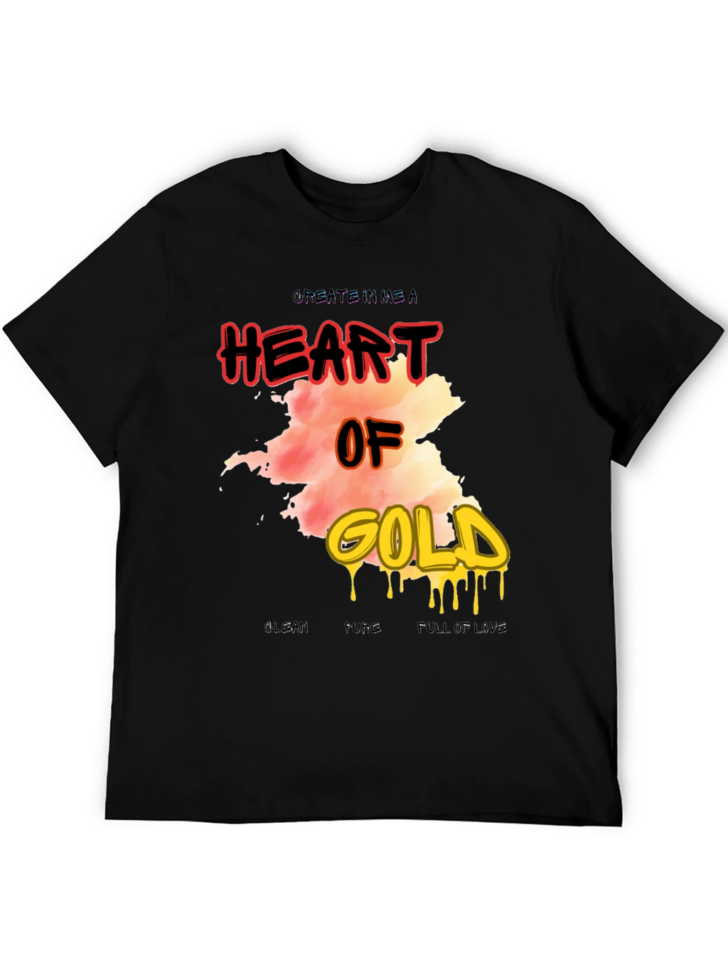 Heart of Gold Graphic Print Mens T-Shirt