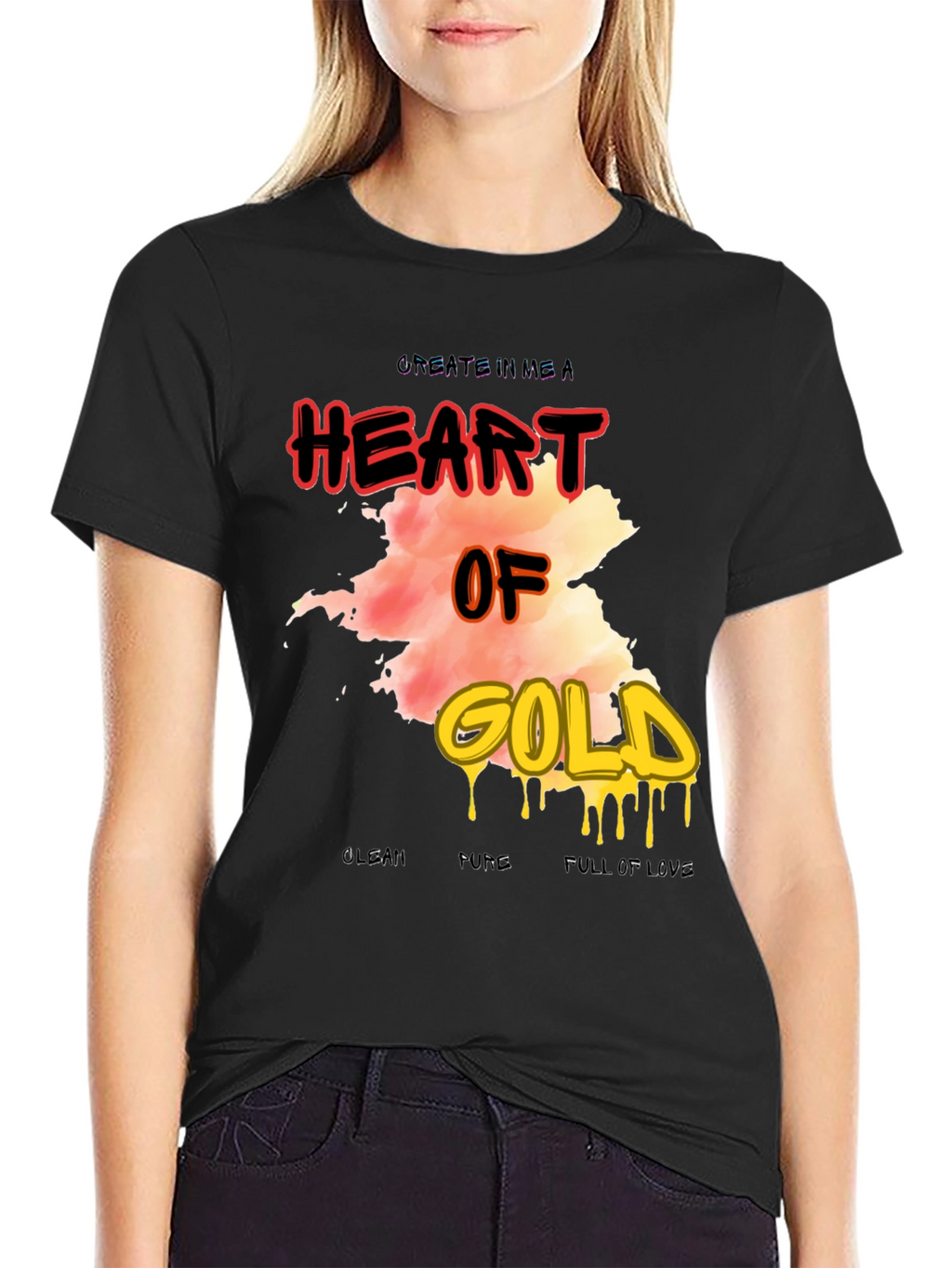 Heart of Gold Graphic Print Mens T-Shirt
