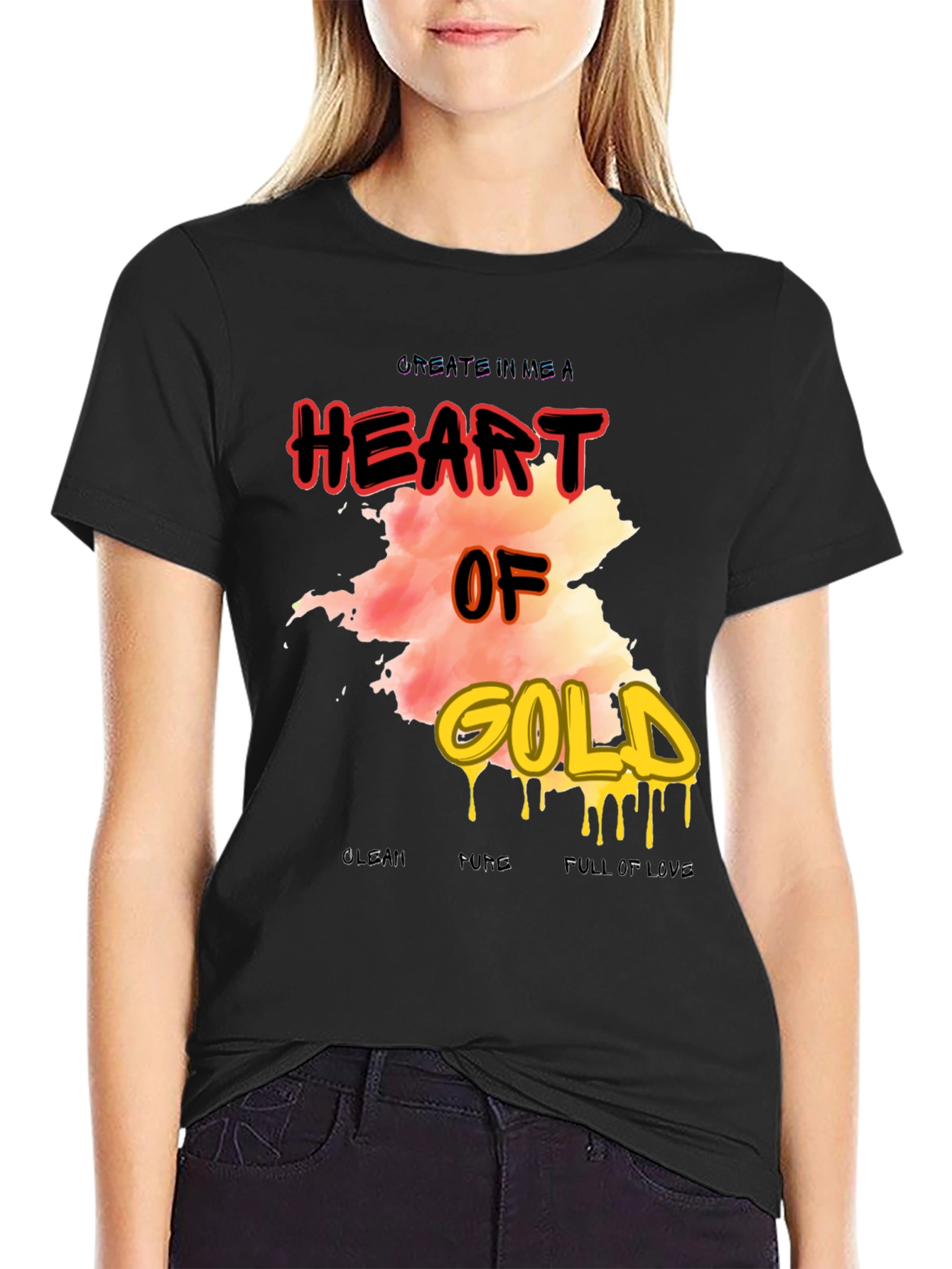 Heart of Gold Graphic Print Mens T-Shirt
