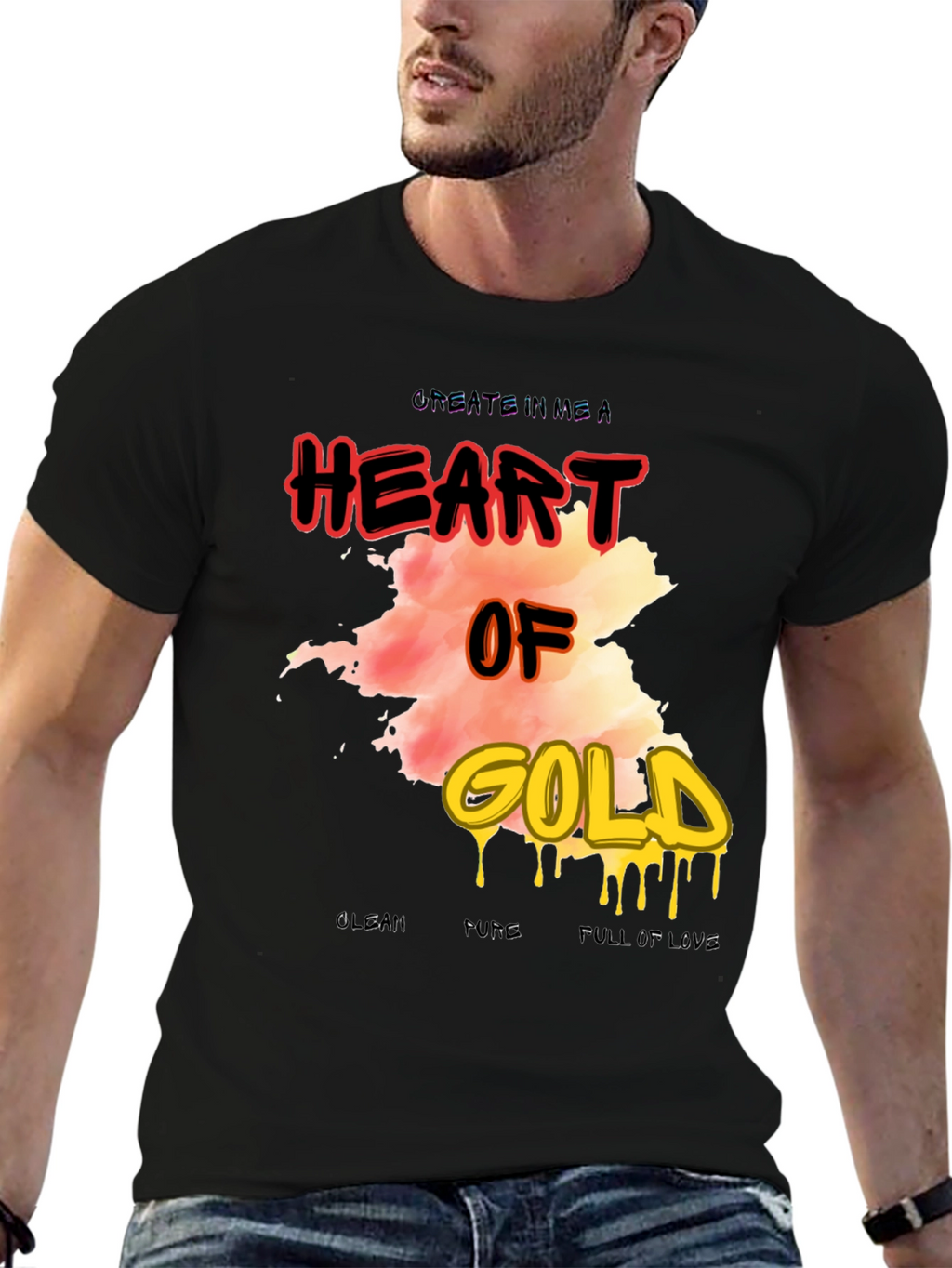 Heart of Gold Graphic Print Mens T-Shirt