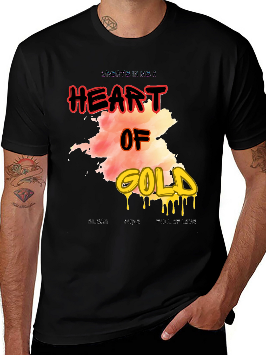 Heart of Gold Graphic Print Mens T-Shirt