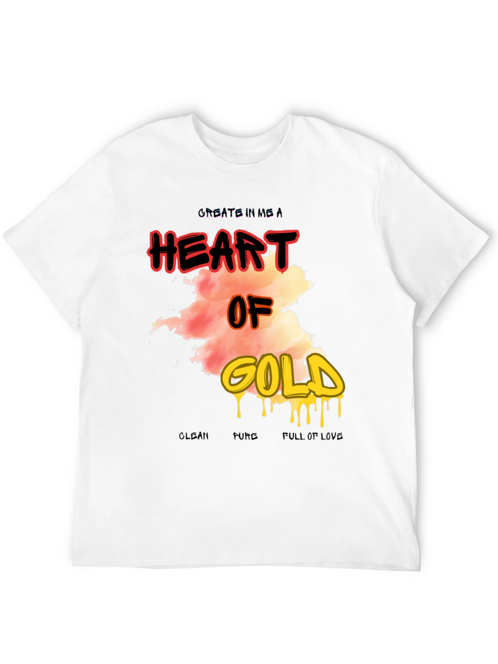 Heart of Gold Graphic Print Mens T-Shirt